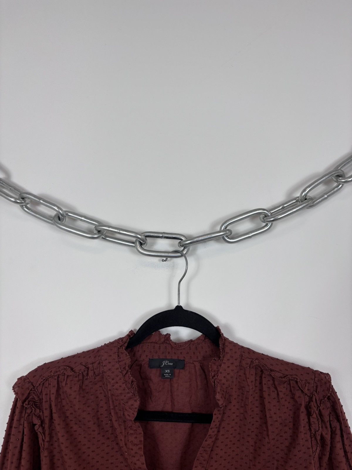 J.Crew J. Crew Women’s Orange Brown V-Neck Popover Blouse Size XS / US 0-2 / IT 36-38 - 3 Thumbnail