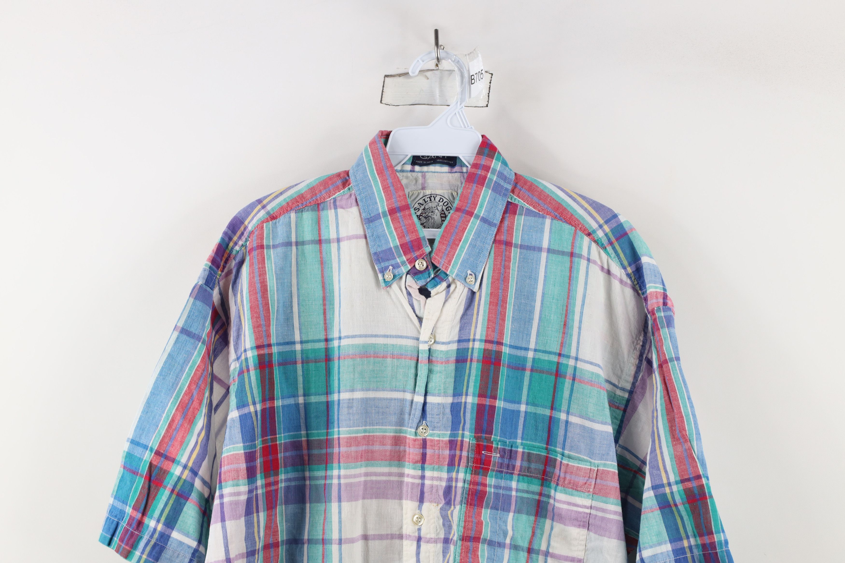Vintage Vintage 90s Streetwear India Madras Plaid Button Down Shirt Size US L / EU 52-54 / 3 - 2 Thumbnail