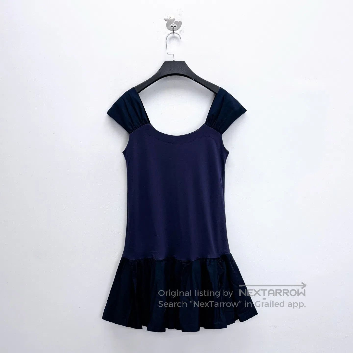 Miu Miu Miu Miu Runway Navy Blue Mermaid Hem Spaghetti Strap Dress Size S / US 4 / IT 40 - 2 Thumbnail