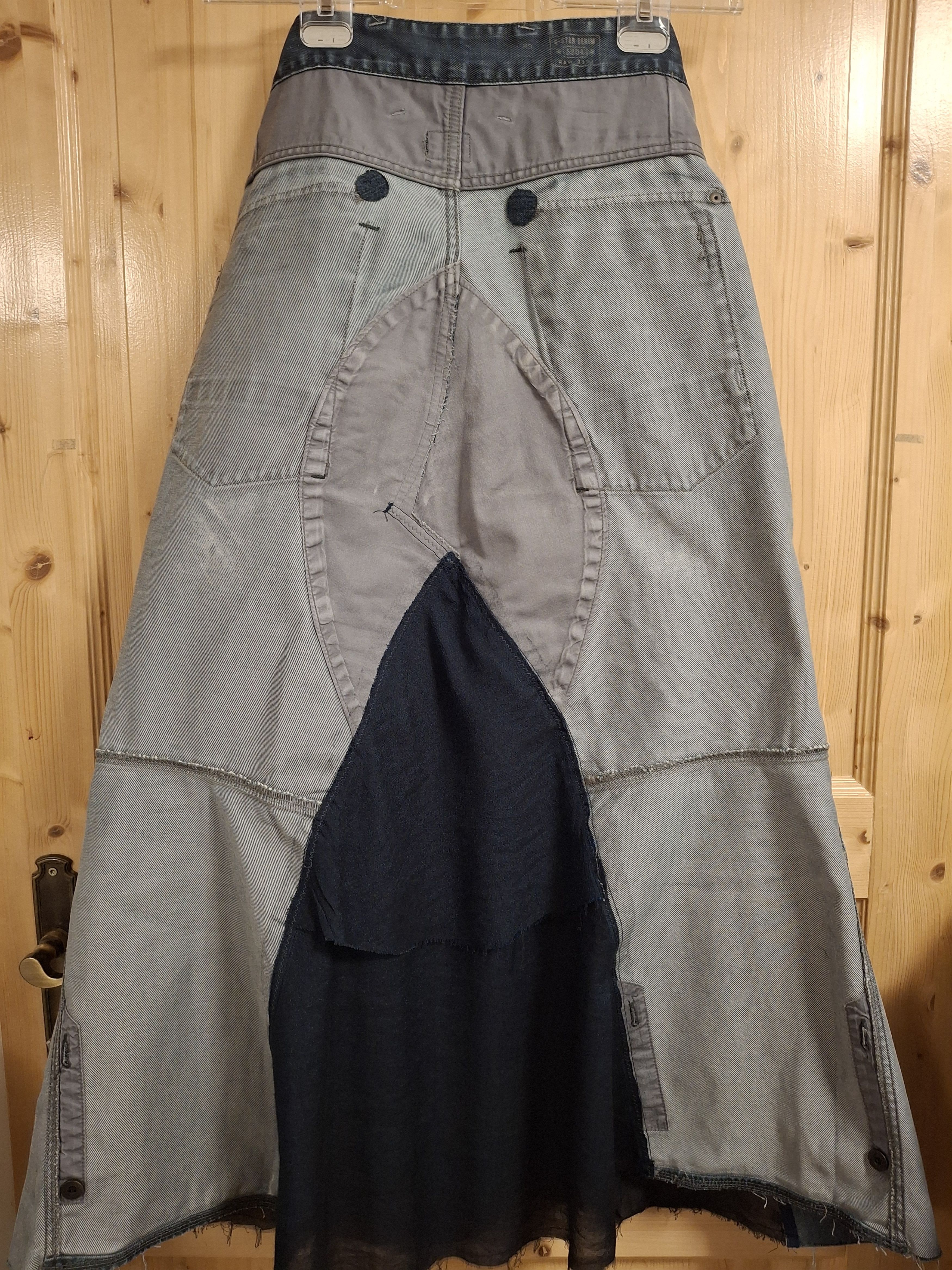 G-Star G-Star RAW Archive Y2K Reworked Denim Maxi Skirt 33" Size 33" - 19 Thumbnail