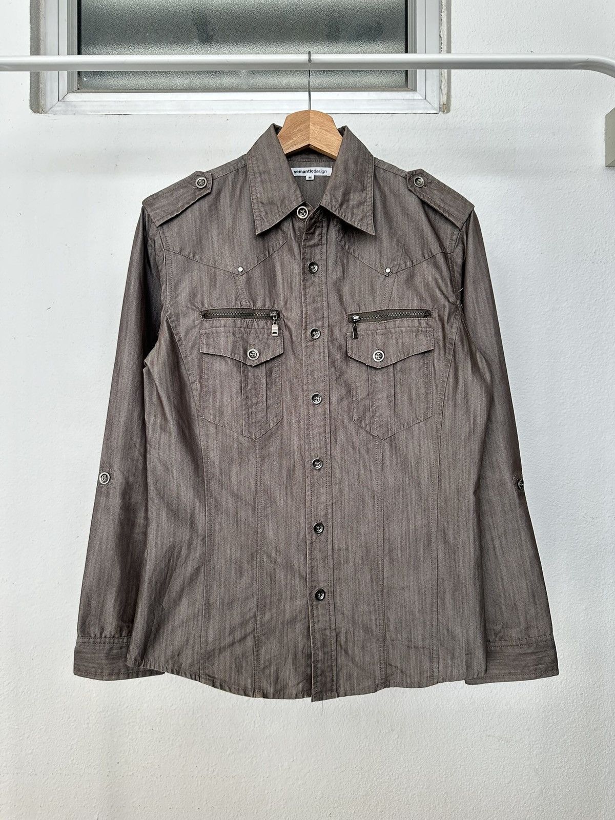 semanticdesign 00's Semantic Design military fashion shirt Size US M / EU 48-50 / 2 - 6 Thumbnail