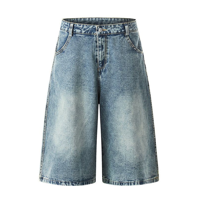 Vintage American Vintage Washed Denim Shorts with Star Embroidery Size US 32 / EU 48 - 2 Thumbnail