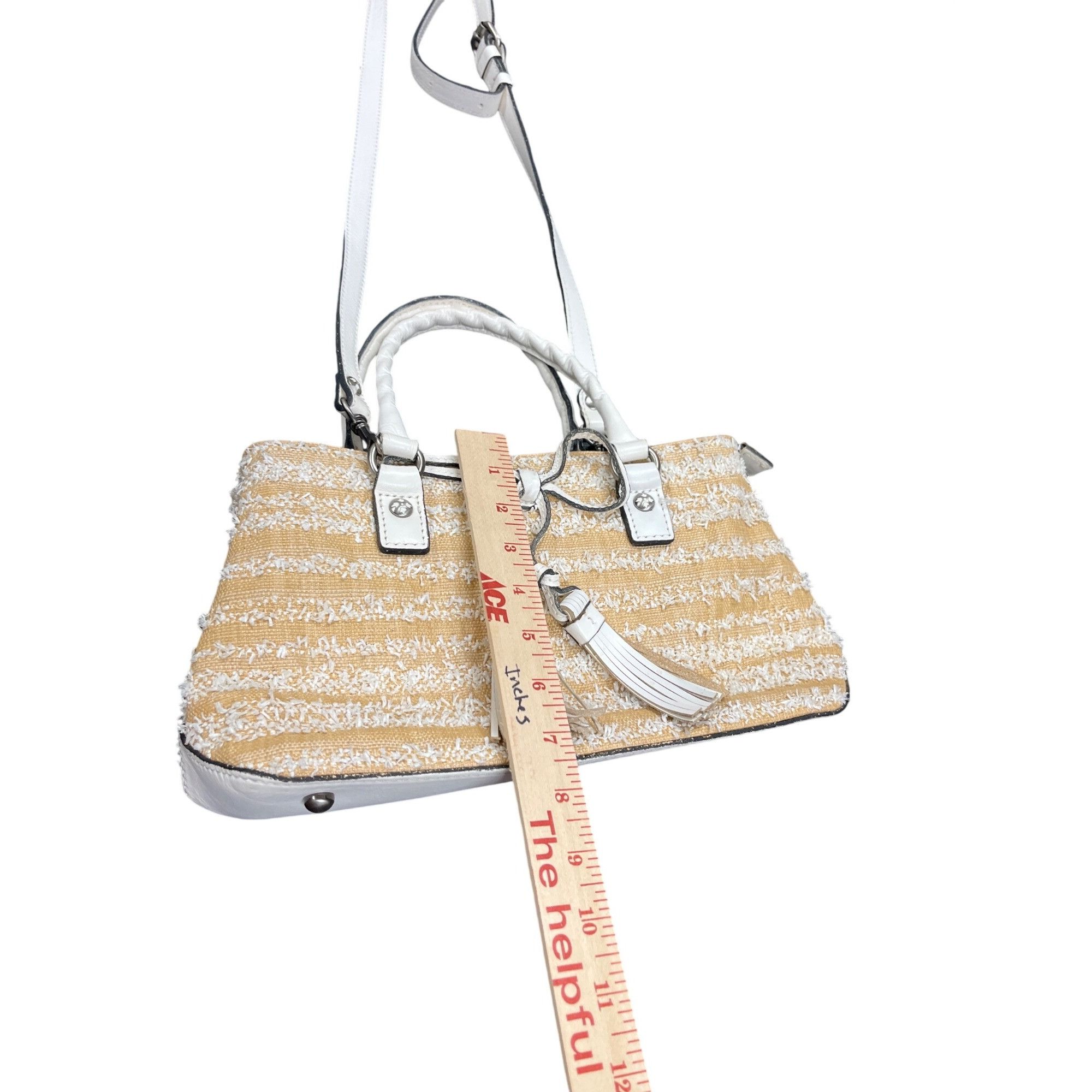 Patricia Nash Patricia Nash Angela wms leather tan white tasseled hand sho Size ONE SIZE - 20 Thumbnail