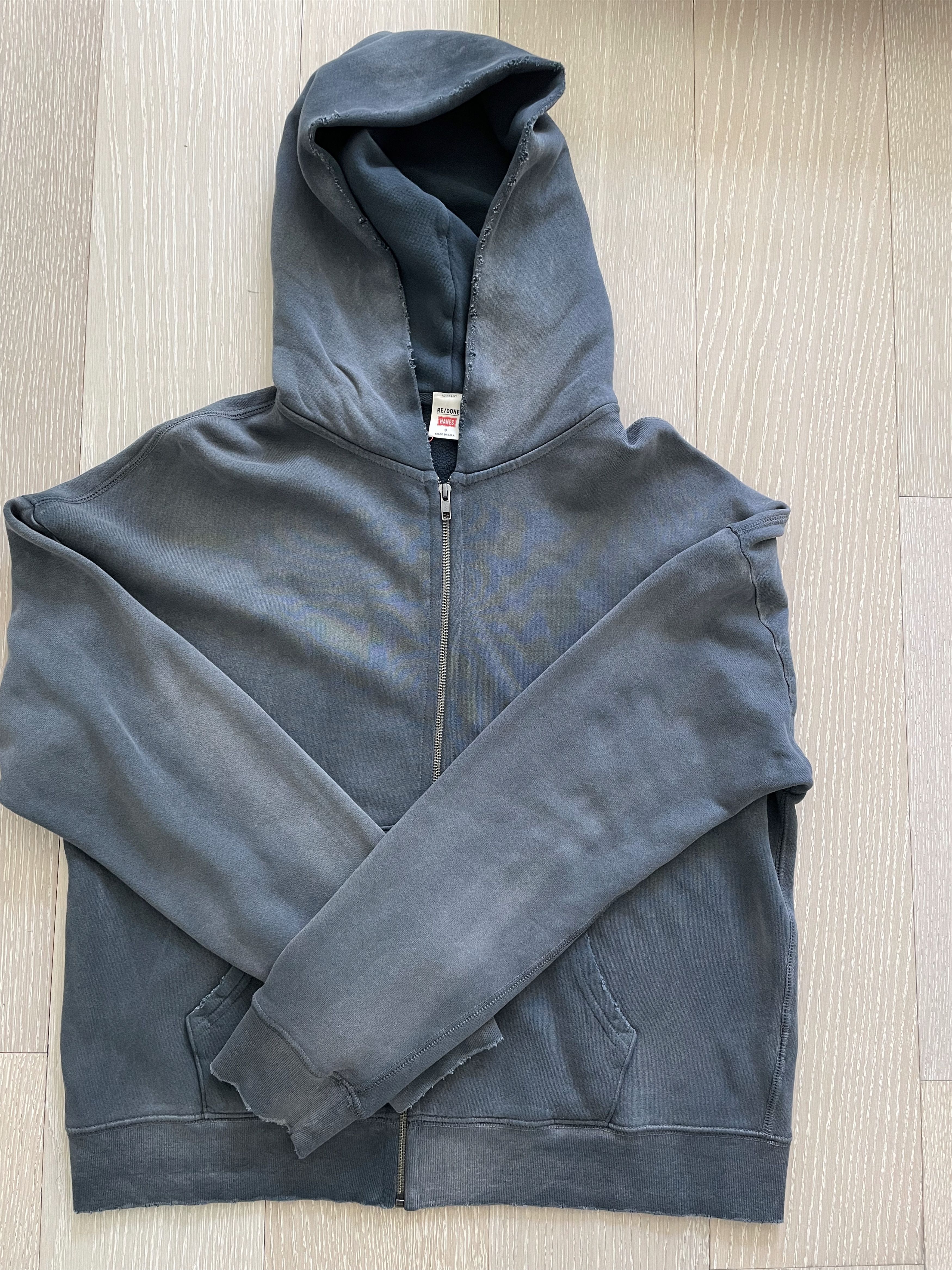Re/done x Hanes Zip Hoody Sun Faded Black