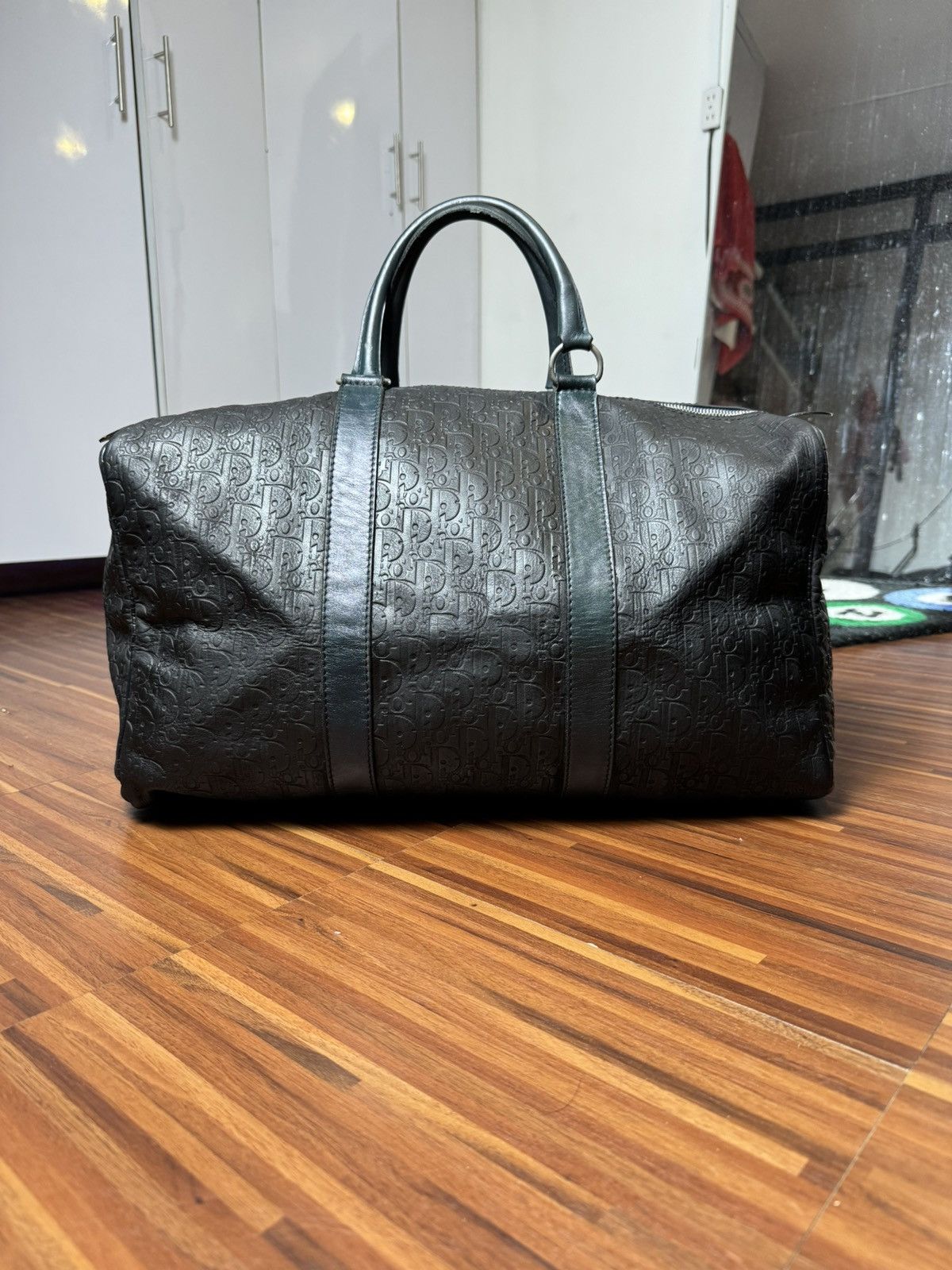 Dior Duffle Bag 45 Monogram Embossed Logo