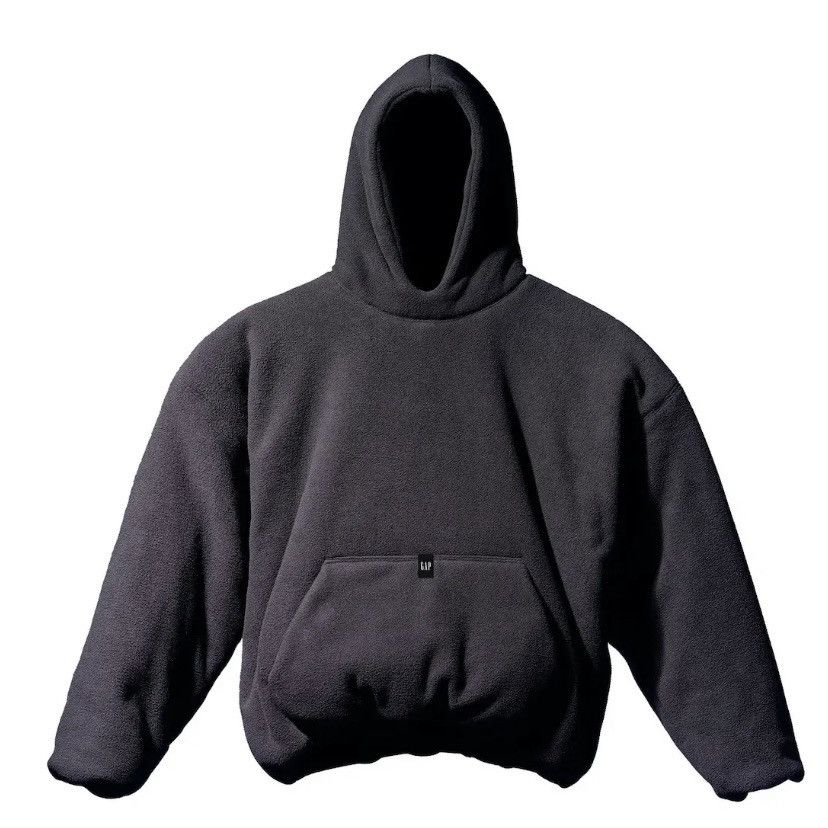 image of Yeezy Gap Polar Fleece Padded Hoodie in Black, Men's (Size XS)