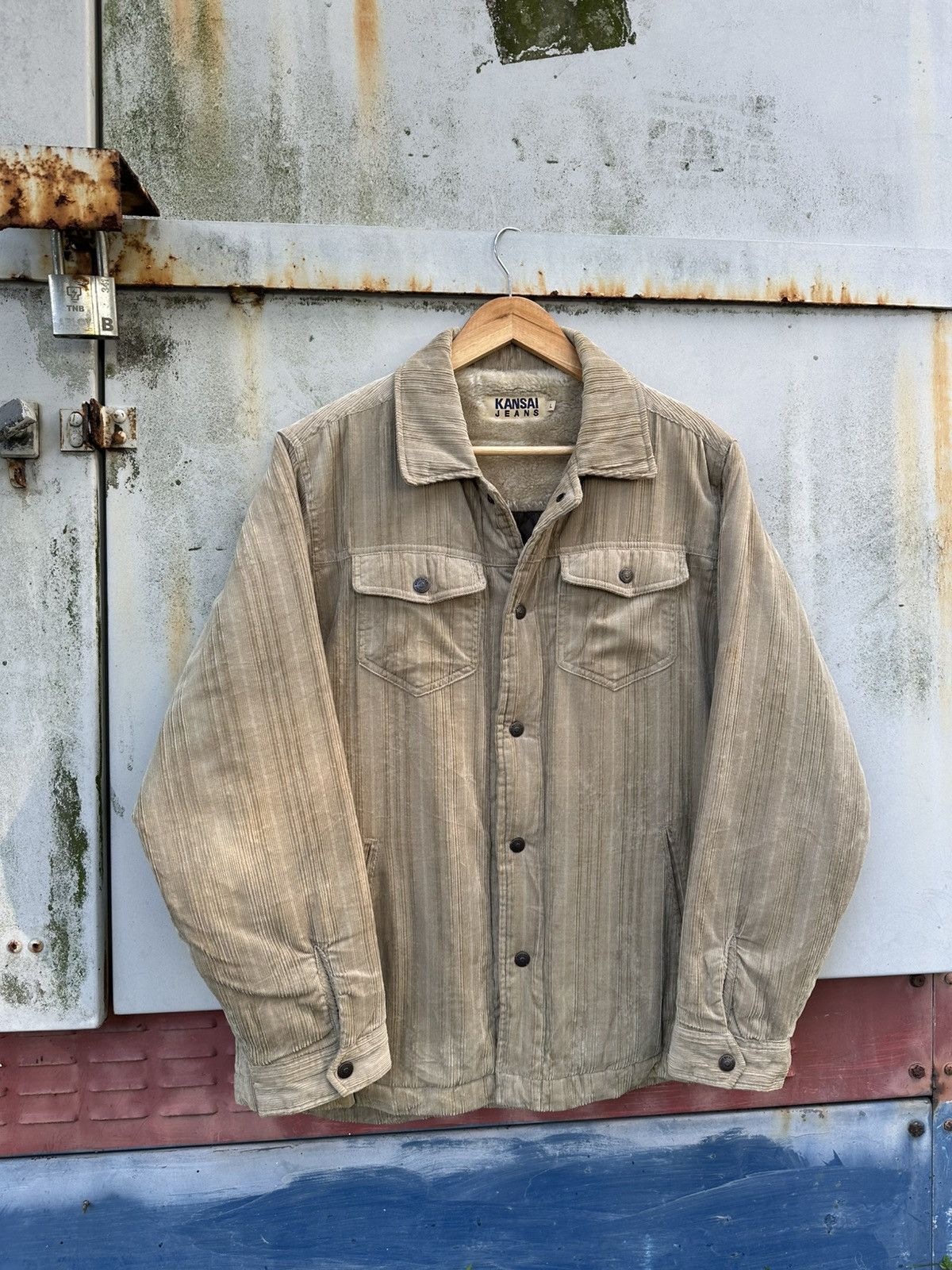 Kansai Yamamoto 👹Kansai Yamamoto Brown Corduroy Fleece Lined Jacket Size US L / EU 52-54 / 3 - 4 Thumbnail