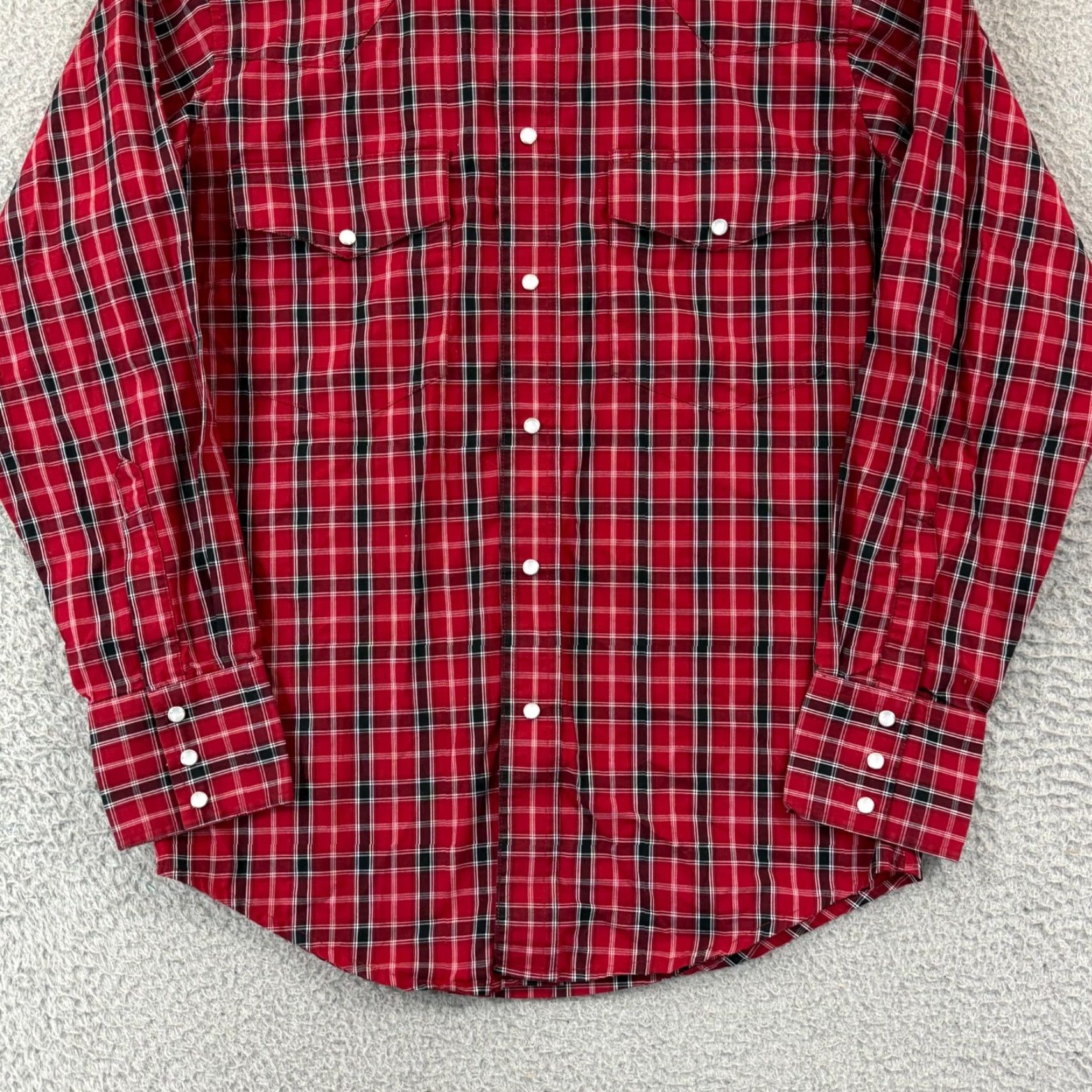 Wrangler Wrangler Shirt Mens Small Red Plaid Pearl Snap Button Western Long Sleeve Casual Shirt Size US S / EU 44-46 / 1 - 3 Thumbnail
