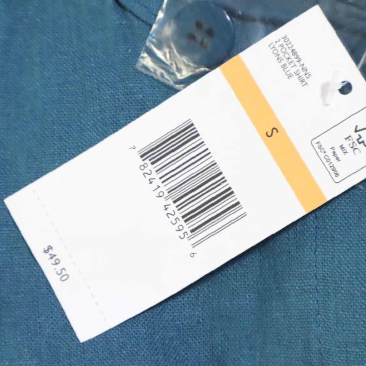 Nine West Nine West Shirt Teal Women's S Linen Cotton Oversized Button Up Size S / US 4 / IT 40 - 6 Thumbnail