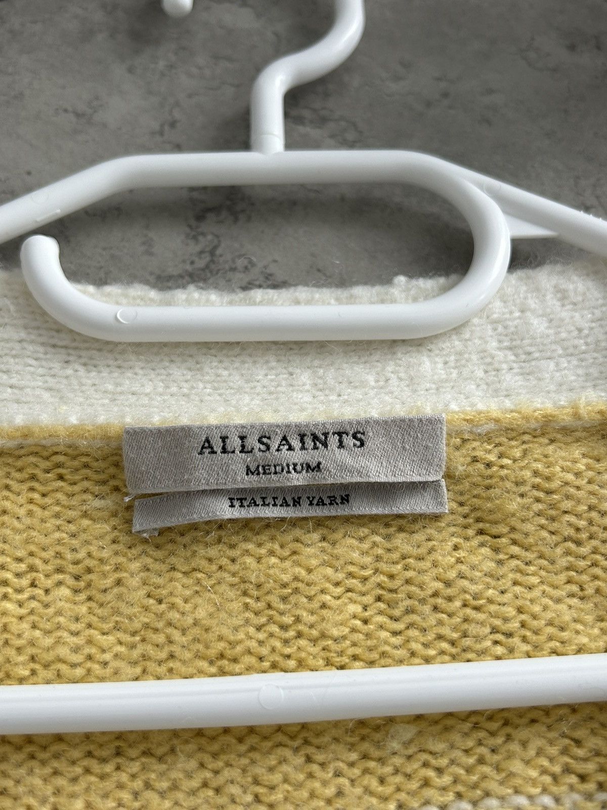 Allsaints AllSaints Lou Cardigan Yellow / Cream Wool Size M / US 6-8 / IT 42-44 - 10 Thumbnail