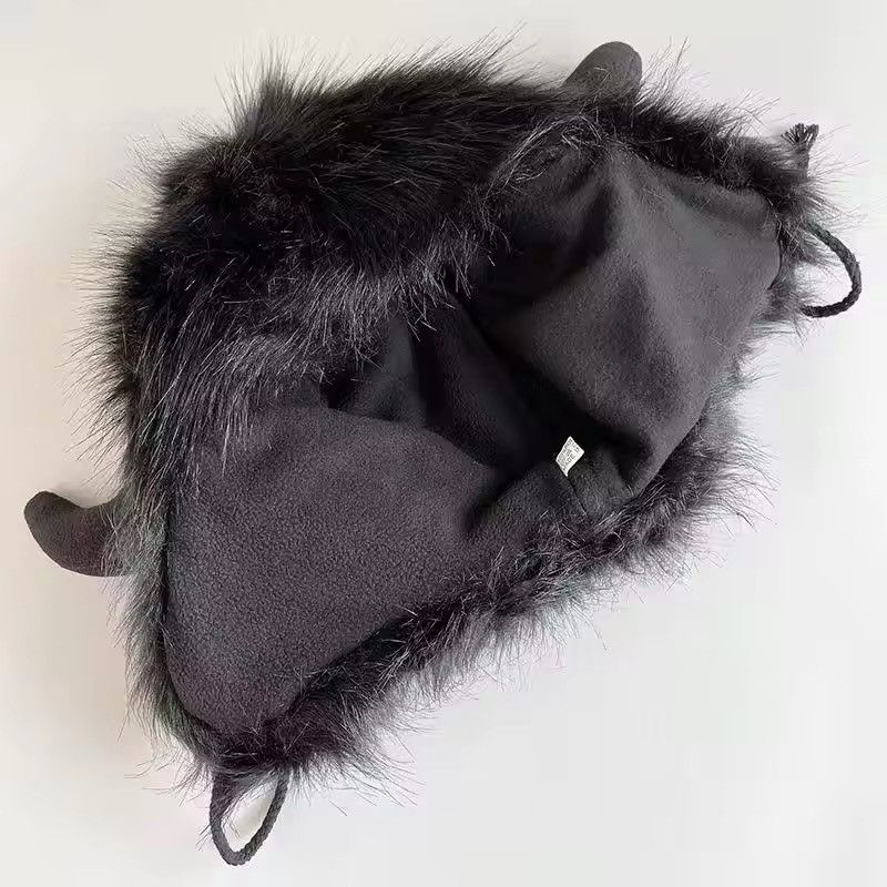 Japanese Brand Cow Horn Faux Fur Decor Hat Size ONE SIZE - 4 Thumbnail