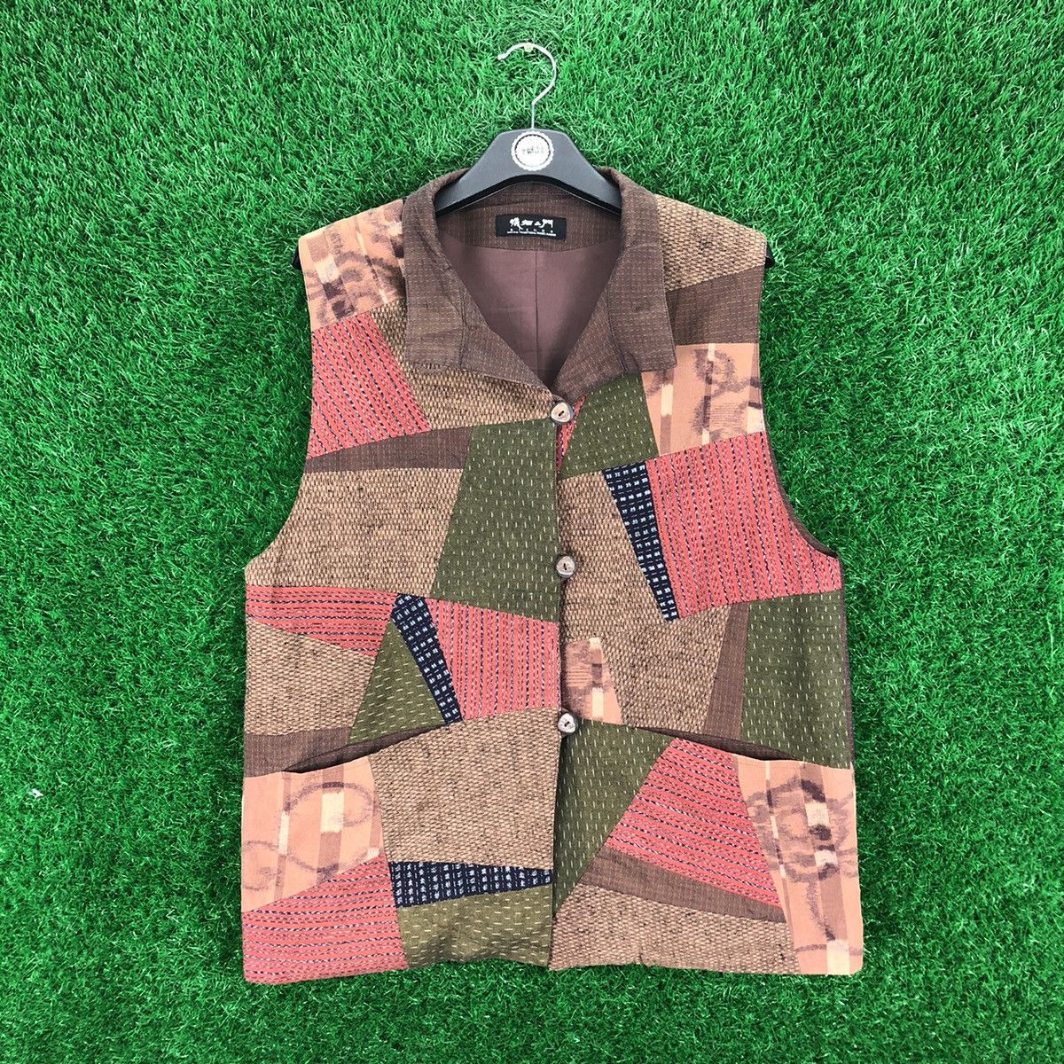 Japanese Brand × Vintage Vintage 80's Vest Patchwork Kapital Style by Giemon Size US M / EU 48-50 / 2 - 1 Thumbnail