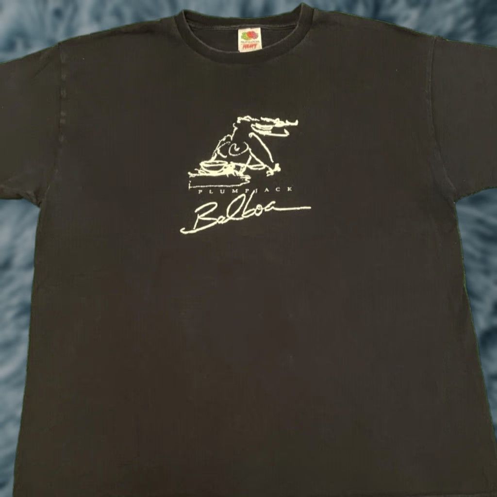 VINTAGE 90s Art Tee Plump Jack Balboa Cafe San Francisco VTG Shirt Mens XL Black