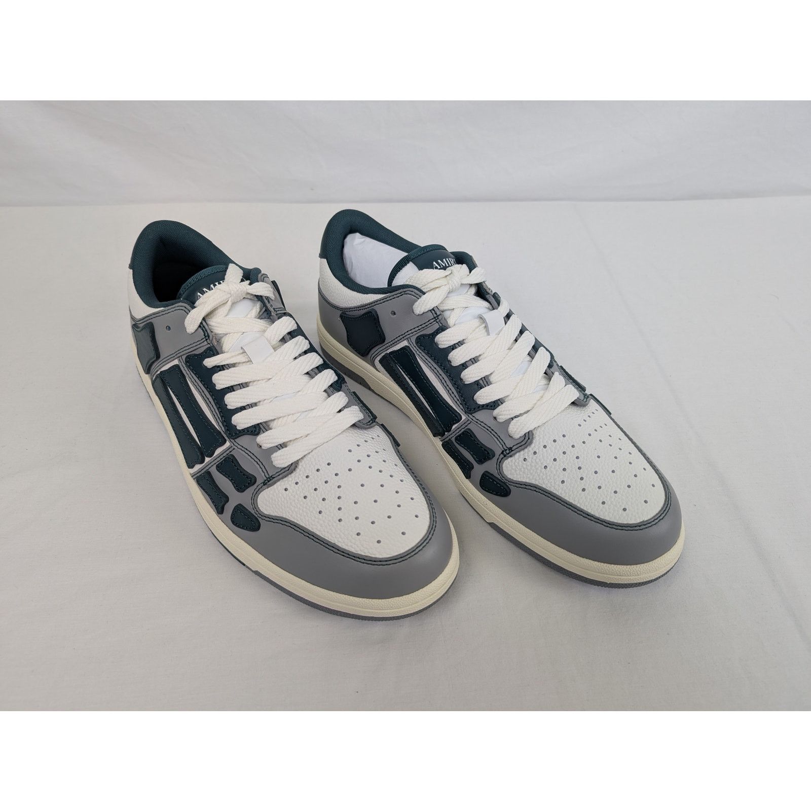 Amiri o1rshd1 Varsity Skel Skeleton Top Low Sneakers in Evergreen Size US 13 / EU 46 - 6 Thumbnail