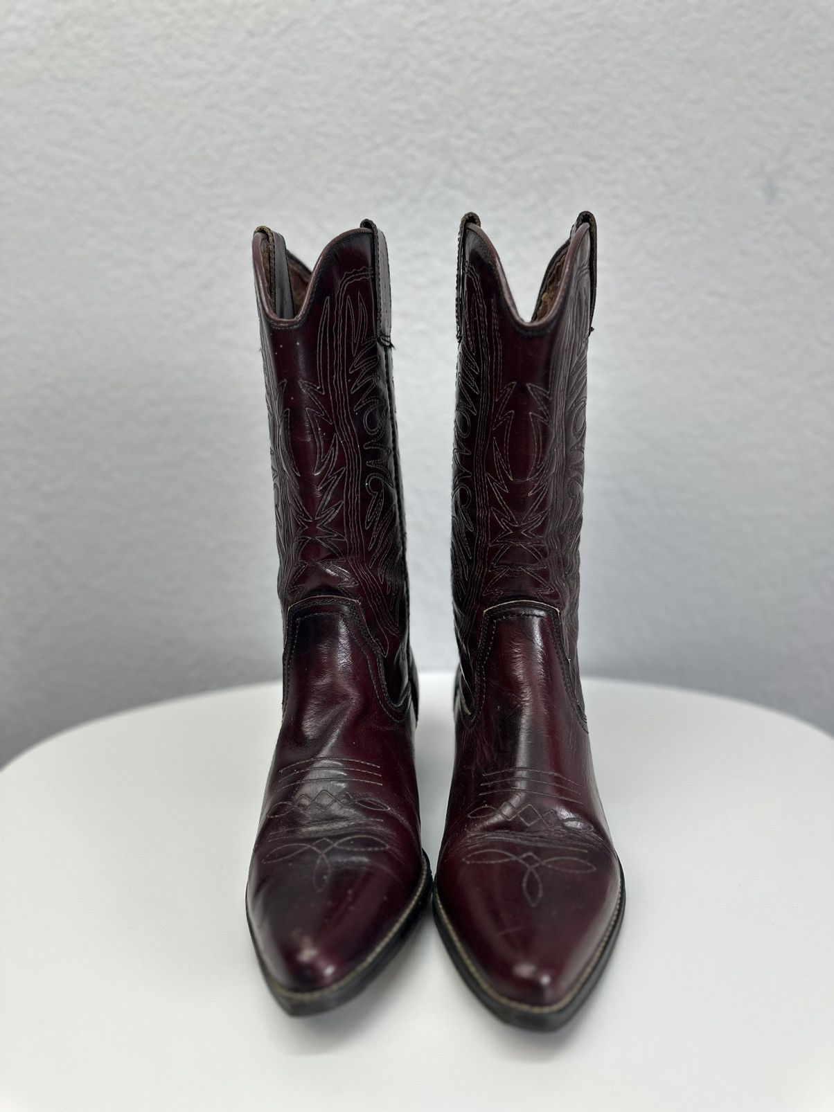 Boston Traders Vintage Western Boots Leather Womens Hight Cowboy A.S. 98 Size US 8 / IT 38 - 3 Thumbnail