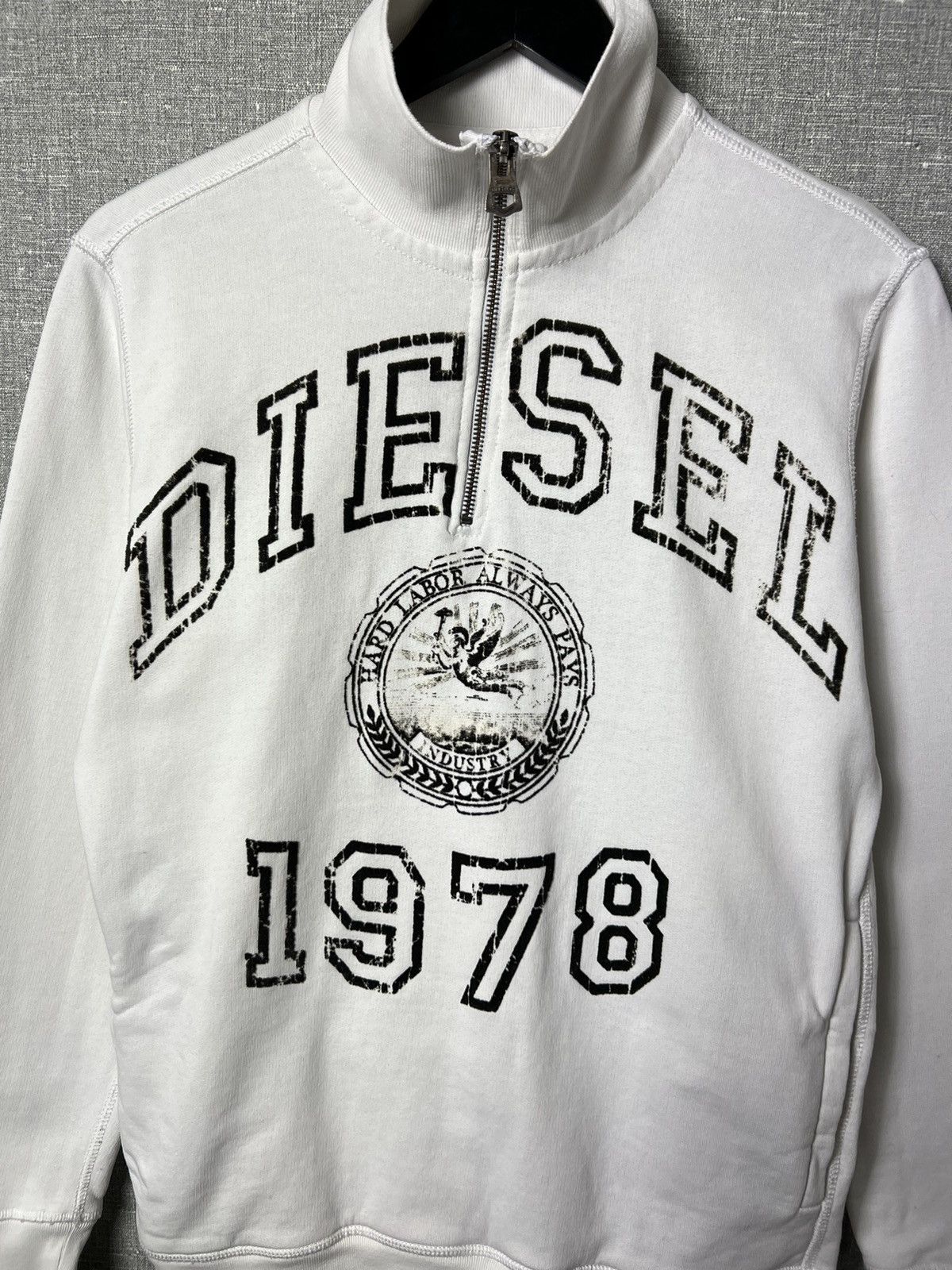 Diesel Rare Vintage Y2K Diesel Big Logo Zip Pullover Sweatshirt Size US S / EU 44-46 / 1 - 4 Thumbnail