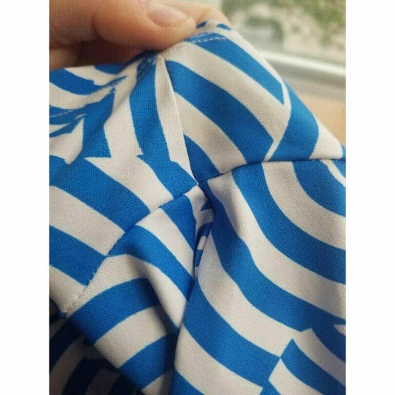 Molly Goddard Menswear Melly M Short Sleeve Shirt Dress Blue White Swirl Stipes See Size ONE SIZE - 8 Thumbnail