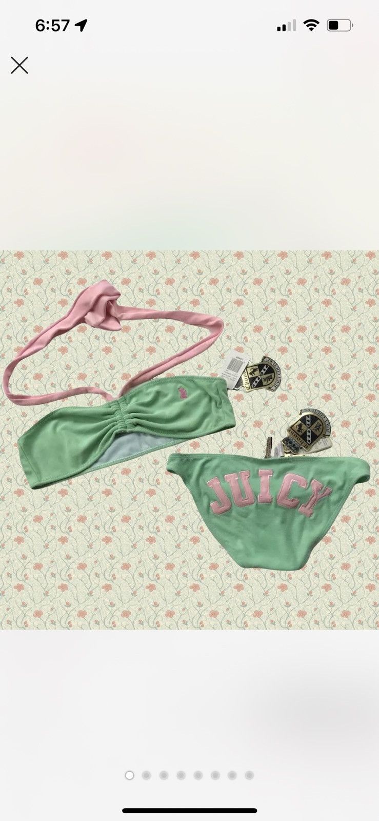 Designer × Juicy Couture × Vintage NWT Juicy Couture bikini Pink & Green Size M / US 6-8 / IT 42-44 - 1 Thumbnail