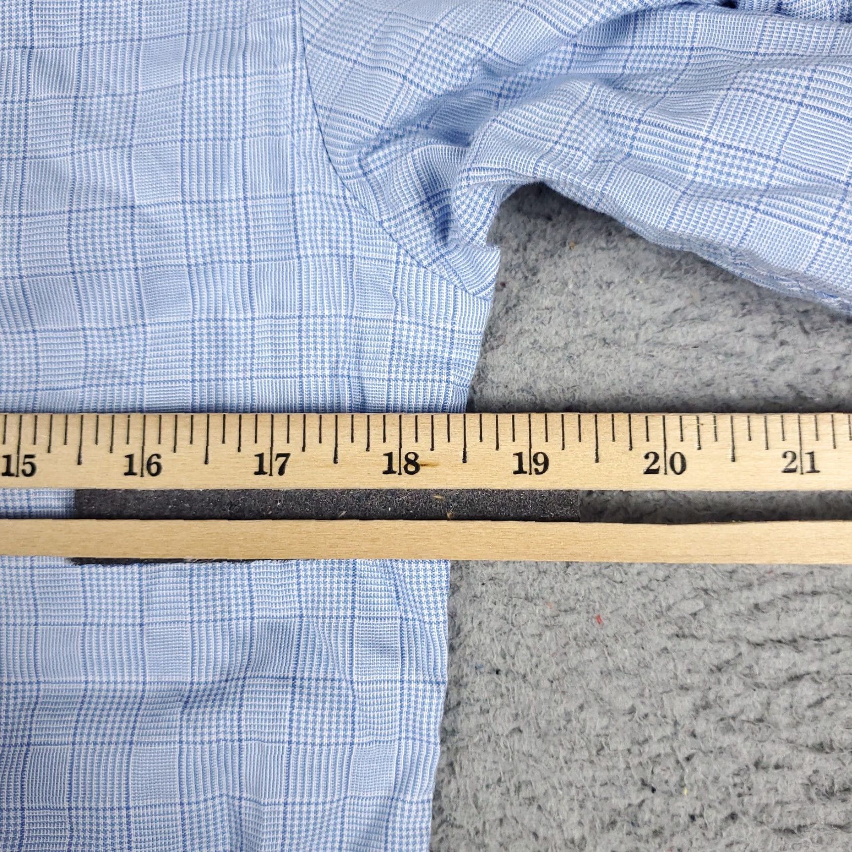 Vintage Penguin Dress Shirt Mens 14.5 Blue Plaid Button Up Long Sleeve Casual Business Shirt 14.5 in Collar Men’s Regular Size Blue Plaid Size 36R - 5 Thumbnail