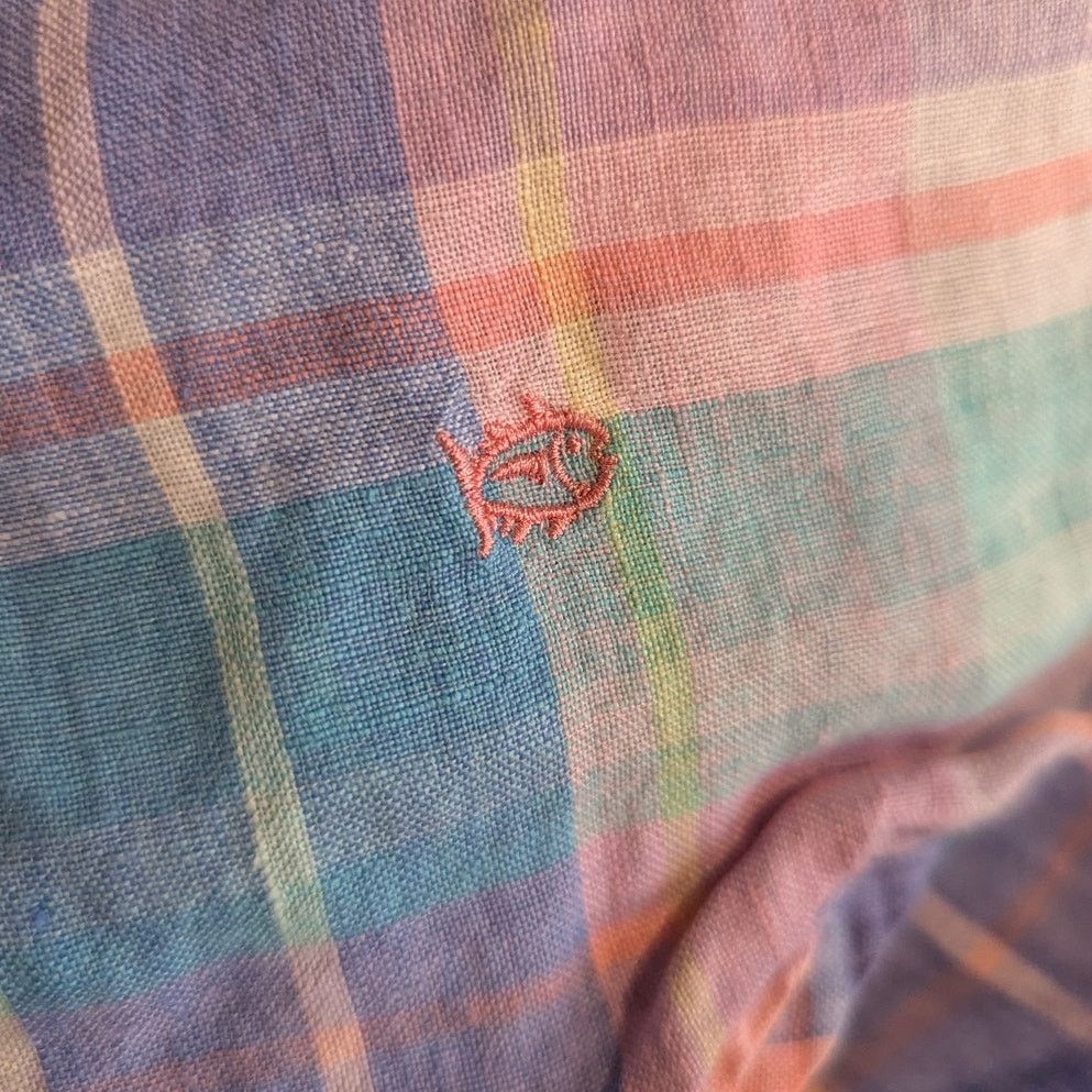 Southern Tide Southern Tide Coastal Madras Linen Hadley Popover Prism Pink Size S / US 4 / IT 40 - 7 Thumbnail
