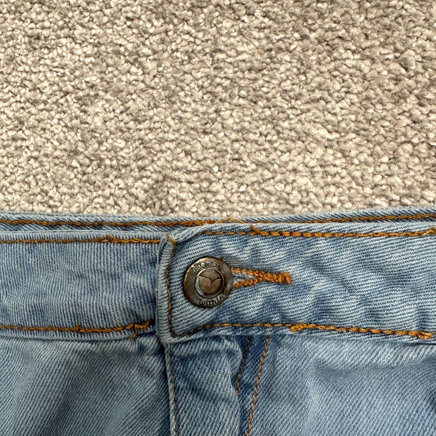Vintage Woman Within Jeans 14W Blue Straight Leg 34x28.5 Womens Plus Casual Denim Shirt? Size 36" / US 14 / IT 50 - 3 Thumbnail