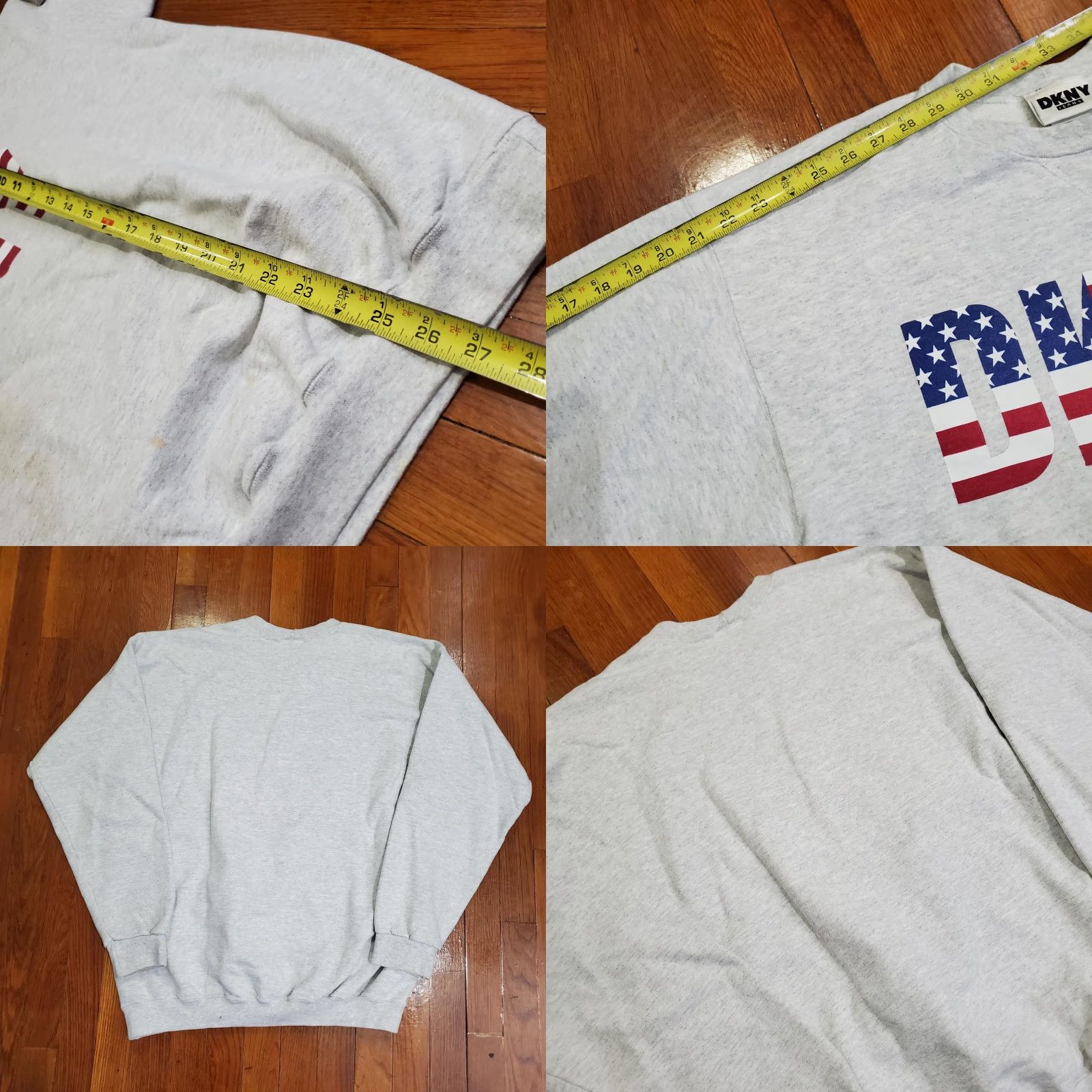 DKNY VINTAGE DKNY Jeans Sweatshirt Mens One Size Gray Crewneck Flag Made USA 90s Size US M / EU 48-50 / 2 - 8 Thumbnail