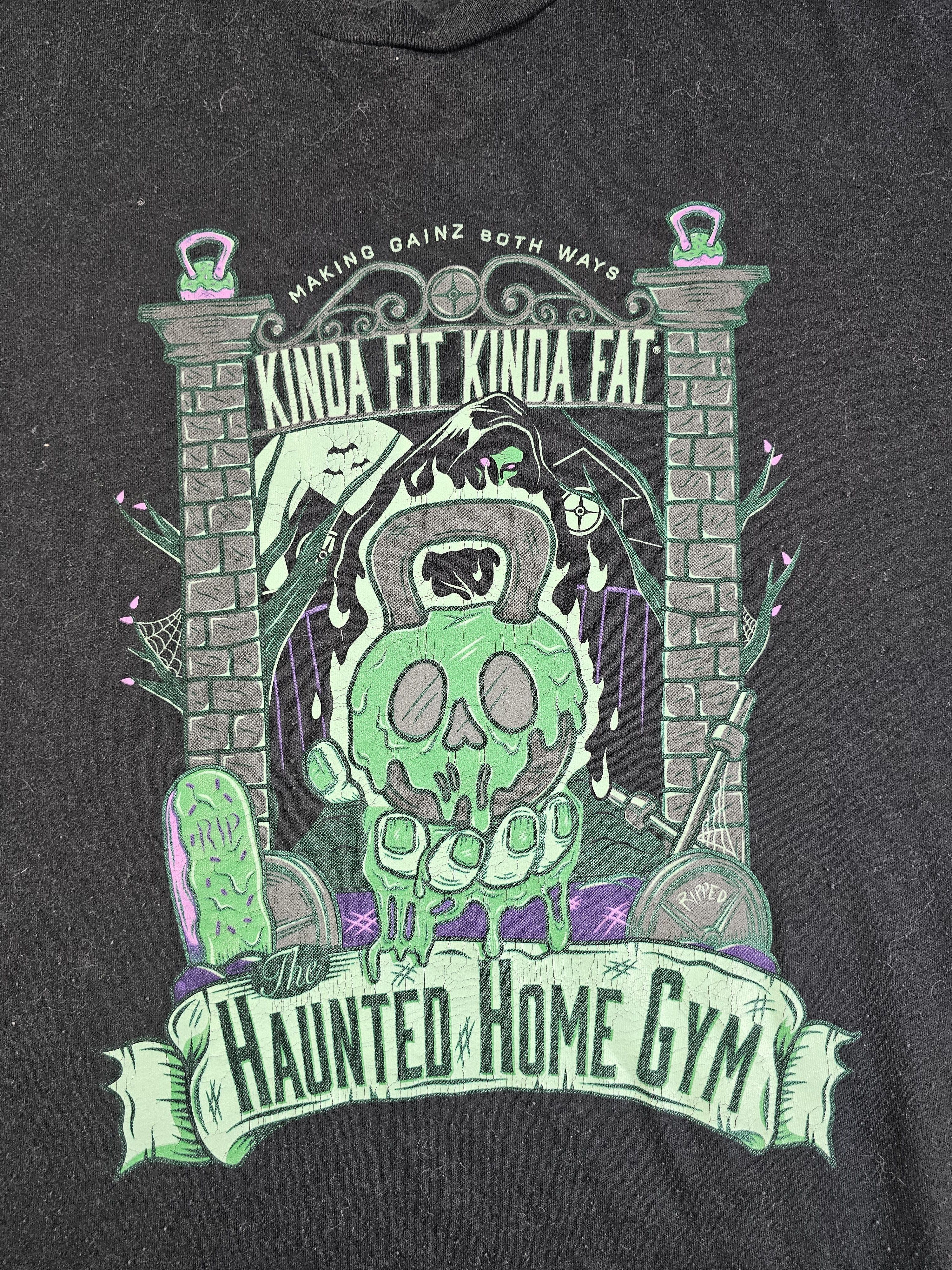 Other Kinda Fit Kinda Fat Haunted Home Gym Glow Dark Tee Black 4XL Size US XXL / EU 58 / 5 - 5 Thumbnail