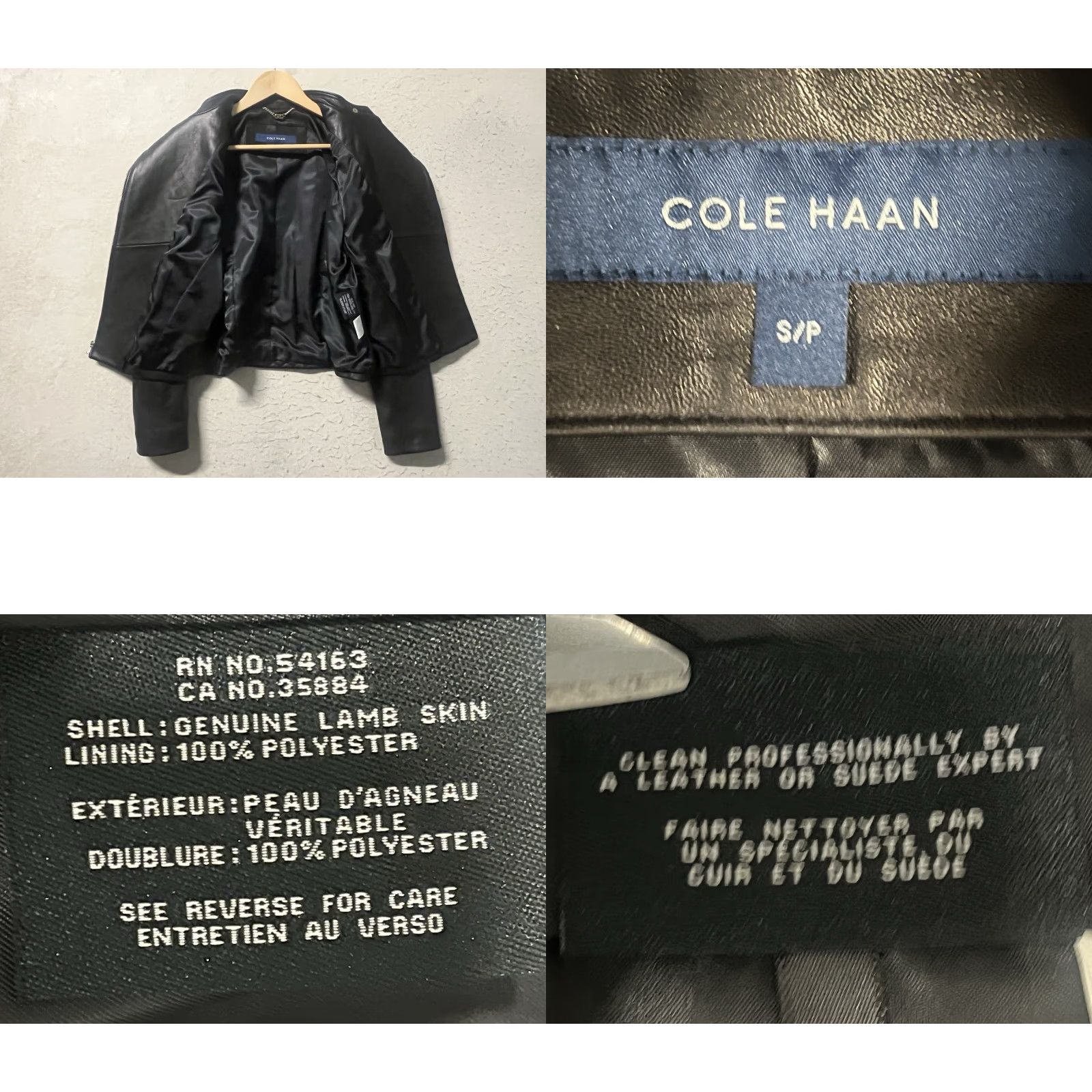 Cole Haan Cole Haan leather jacket Black Womens Small Petite S Motorcycle Jacket Lambskin Petite Women Size S / US 4 / IT 40 - 9 Thumbnail