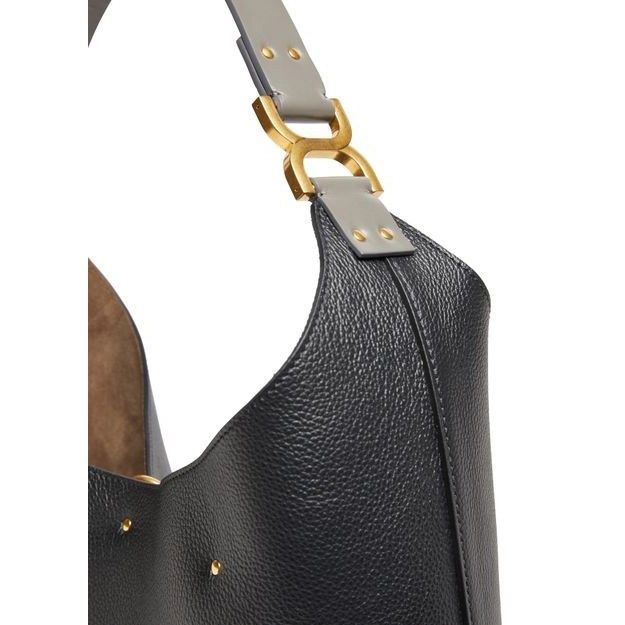 Chloe Chloe Hobo Black Grained Leather Shoulder Bag New & Authenti Size ONE SIZE - 6 Thumbnail