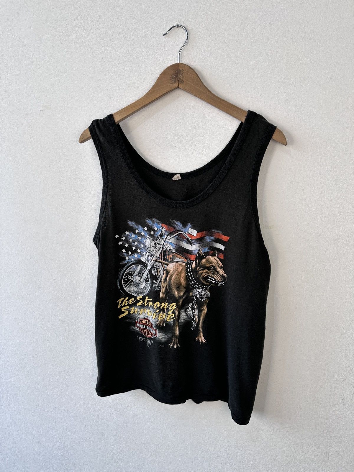 Harley Davidson 1988 Harley Davidson 3D Emblem Tank Top Shirt Survive Dog M Size US M / EU 48-50 / 2 - 3 Thumbnail