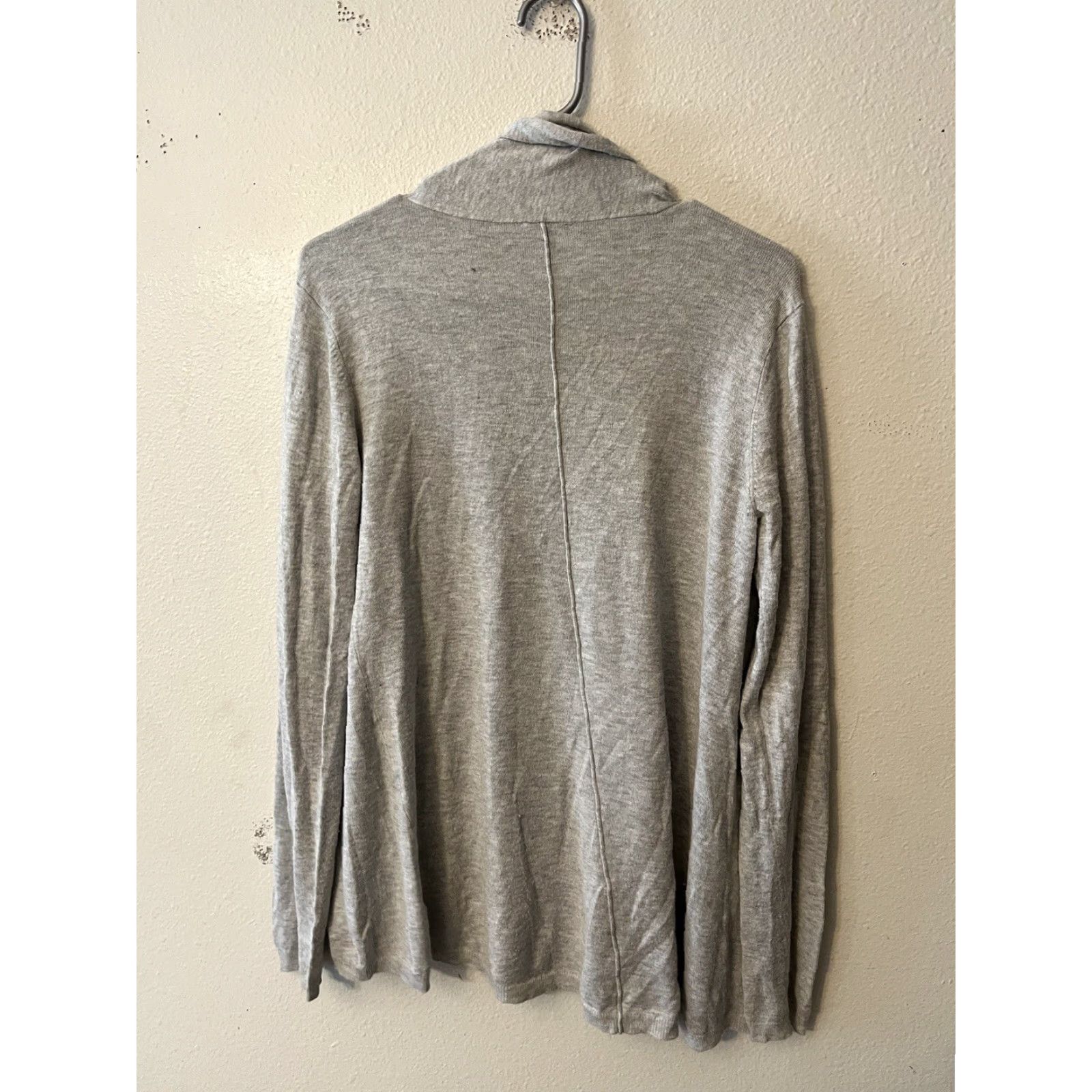 Express Express Women's Light Gray Long Sleeve Cardigan Sweater Size Medium - Solid Knit, Lightweight, Regular Fit Size M / US 6-8 / IT 42-44 - 3 Thumbnail