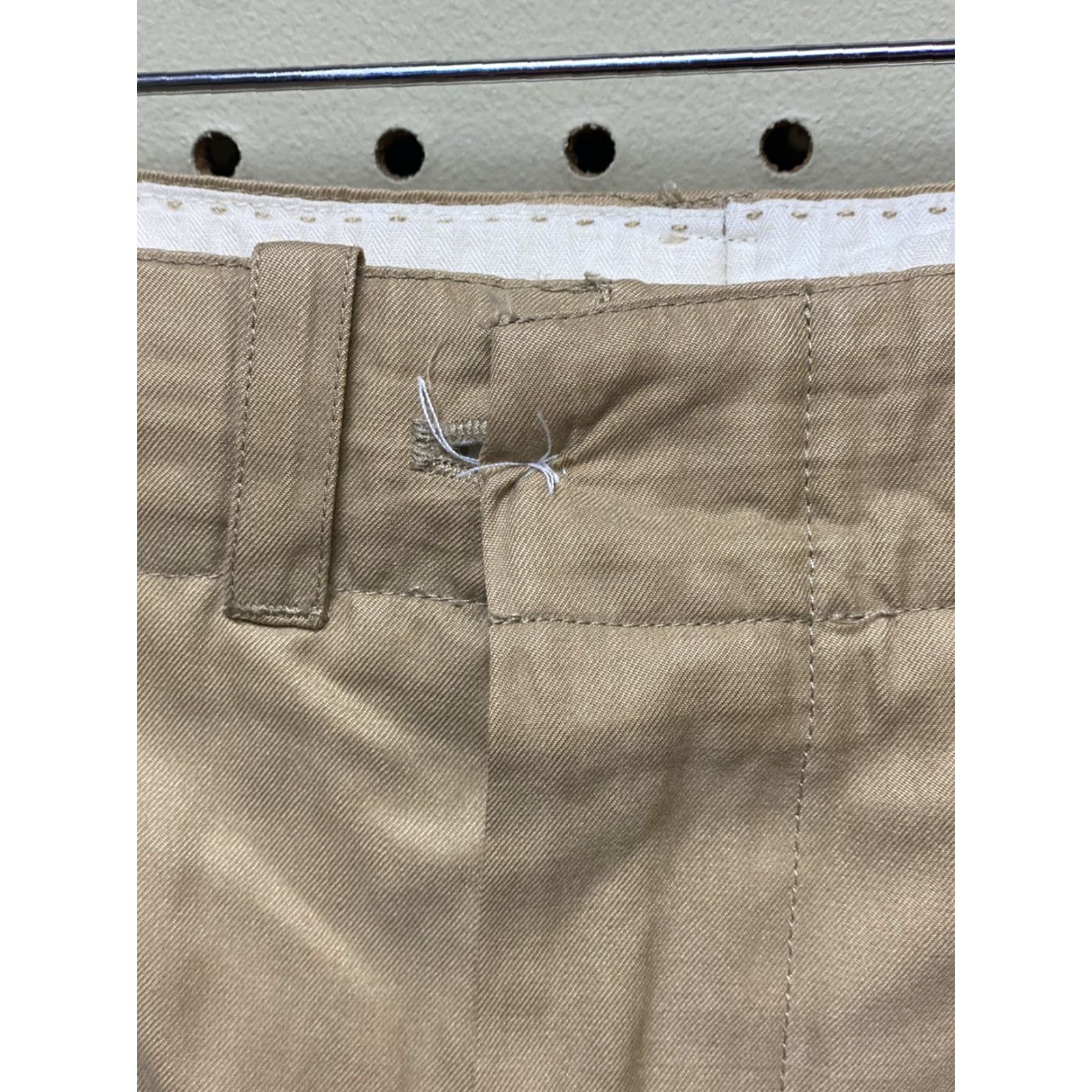 Polo Ralph Lauren VINTAGE Polo Ralph Lauren Pants Men Silk Blend Flat Front 40x30 Regular Inseam 30 Chino Brown Tan Size US L / EU 52-54 / 3 - 3 Thumbnail