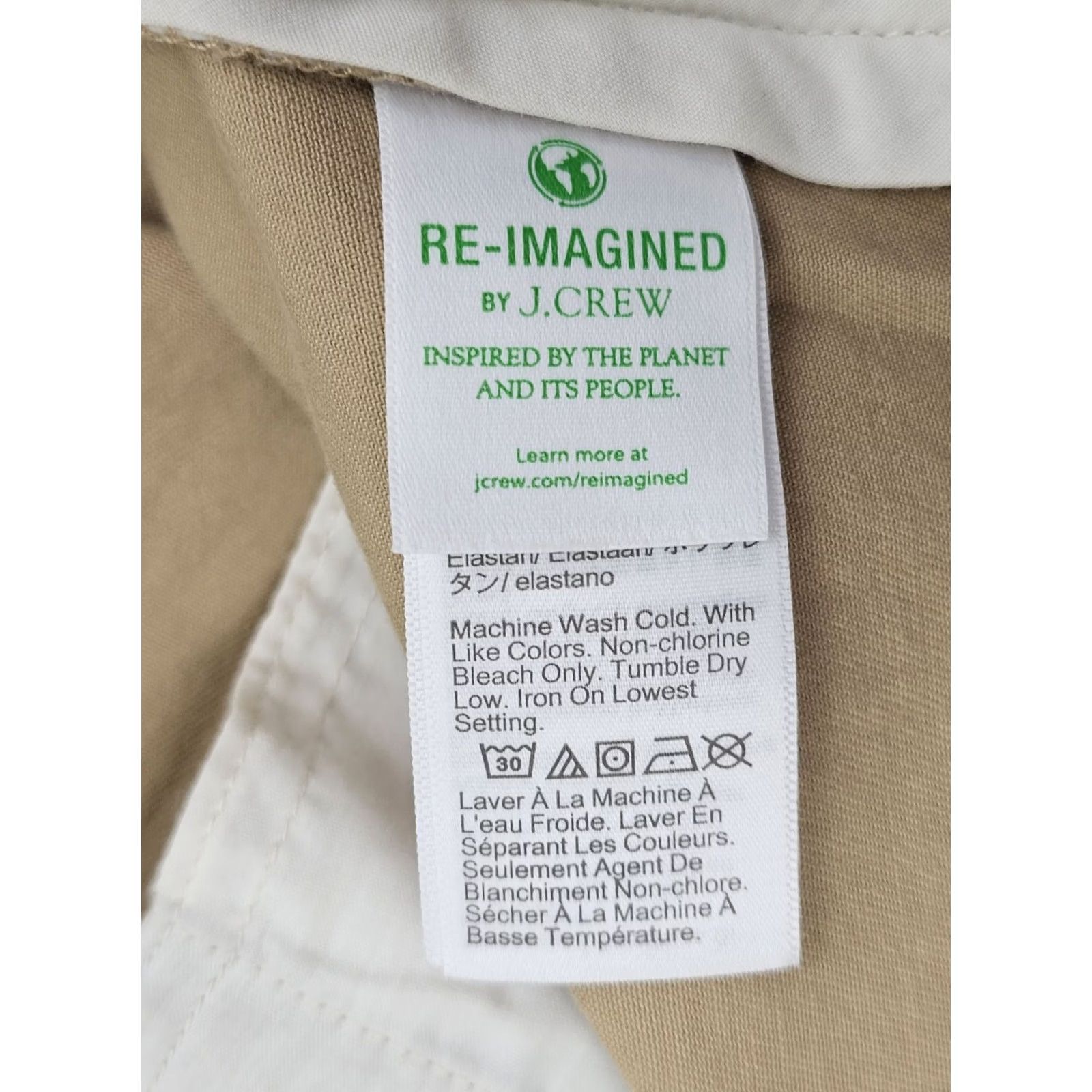 J.Crew J.CREW Slim Fit Chino Pants Men 34x34 Khaki Beige Stretch Twill Flat Front Pockets Button Casual Business Womens? Size US 34 / EU 50 - 6 Thumbnail