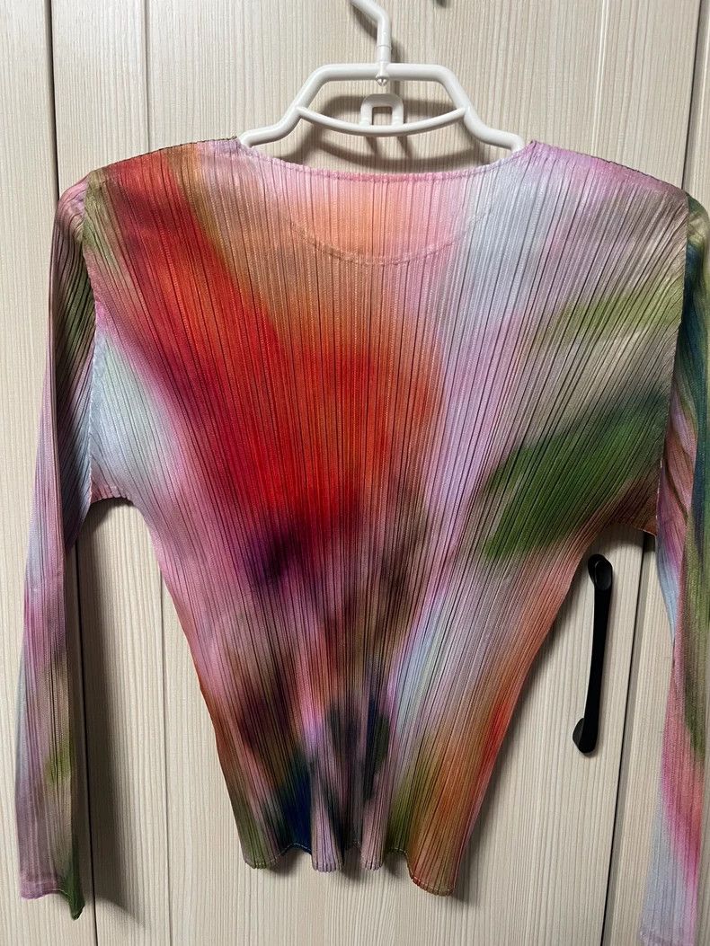 Issey Miyake Issey Miyake Pink and green color-blocked pleated top Size XS / US 0-2 / IT 36-38 - 4 Thumbnail