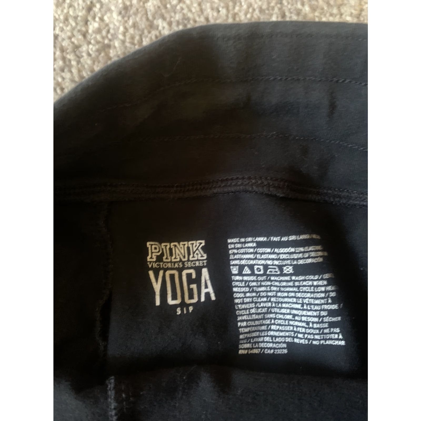 Vintage Victoria's Secret Pink Yoga Leggings Womens S Black Athletic Waist Elastic Solid Yoga Pants Size S/P Size 28" / US 6 / IT 42 - 4 Thumbnail