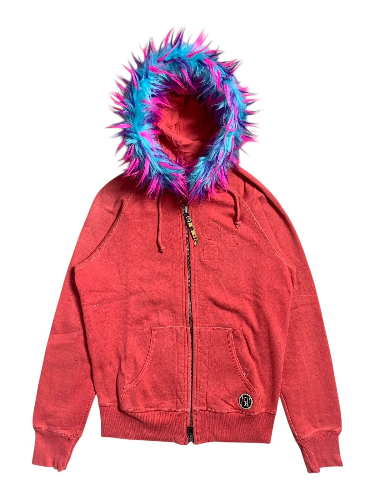 DIESEL TEXT SATAN FUR ZIP HOODIE IFSIX LGB PUNK SEXPOT STYLE