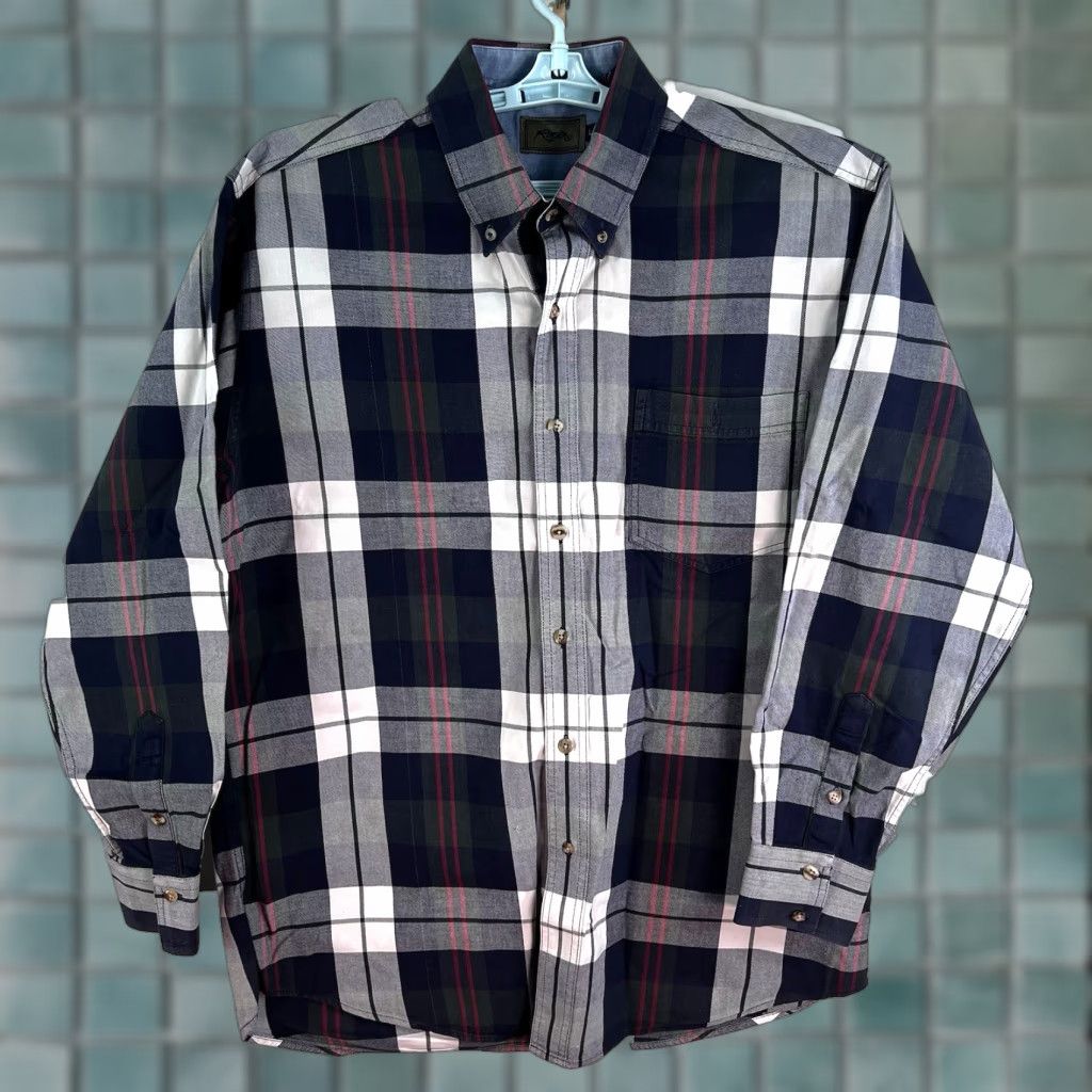 Roper Roper Western Plaid Button-Up Long Sleeve Shirt Mens Size L Blue Gray Regular Fit Size US L / EU 52-54 / 3 - 1 Thumbnail
