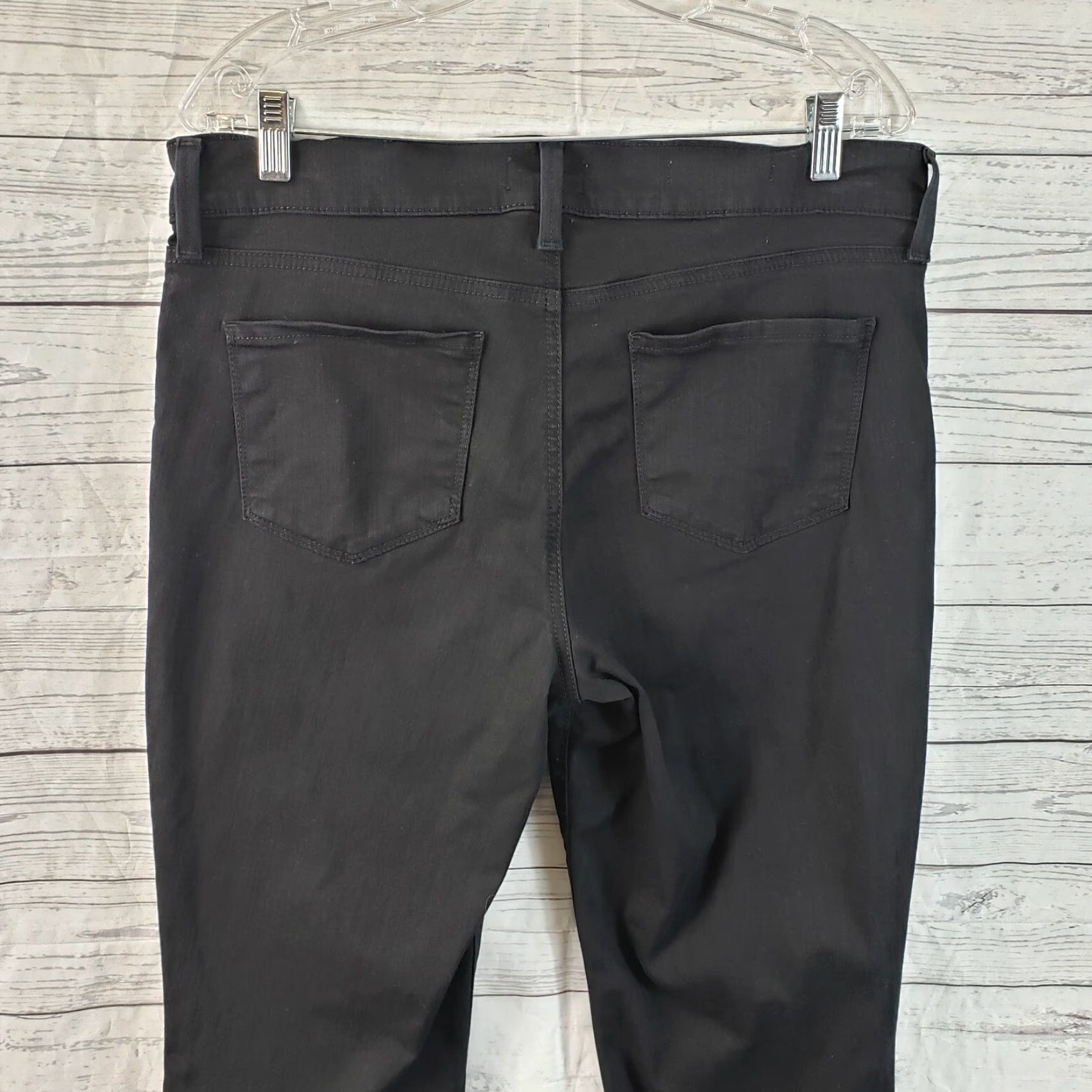 NYDJ NYDJ Womens Marilyn Crop Jeans Sz 10 Solid Black Mid Rise Cotton Blend Jeans Crop Womens 10 Cotton Blend Denim Black NYDJ Size 32" / US 10 / IT 46 - 3 Thumbnail