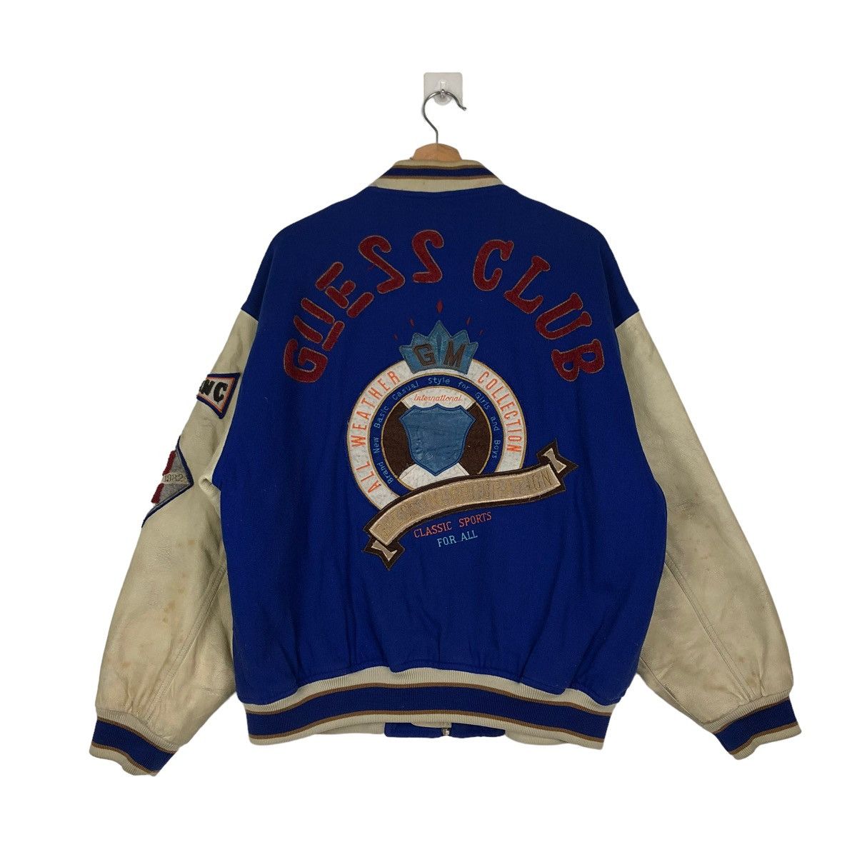Guess 📌ACCEPT BINDING OFFER📌VINTAGE GUESS LEATHER VARSITY JACKET Size US L / EU 52-54 / 3 - 1 Thumbnail