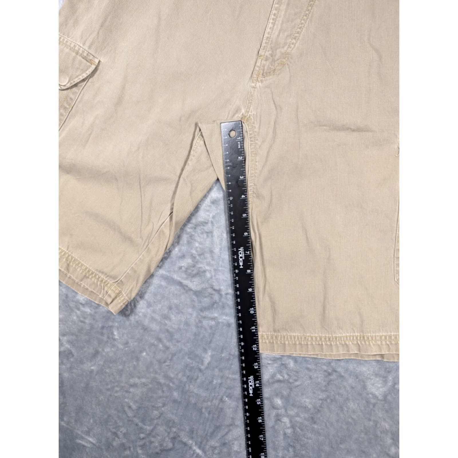 Prana prAna Shorts Mens XL Beige Stretch Cotton Blend Canvas Outdoor Chino 12 Inseam Zipper Pocket Regular Size US 36 / EU 52 - 2 Thumbnail