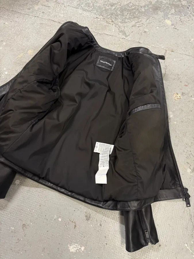 Emporio Armani FW2018 Emporio Armani Biker Padded Black Leather Jacket Size US M / EU 48-50 / 2 - 7 Thumbnail