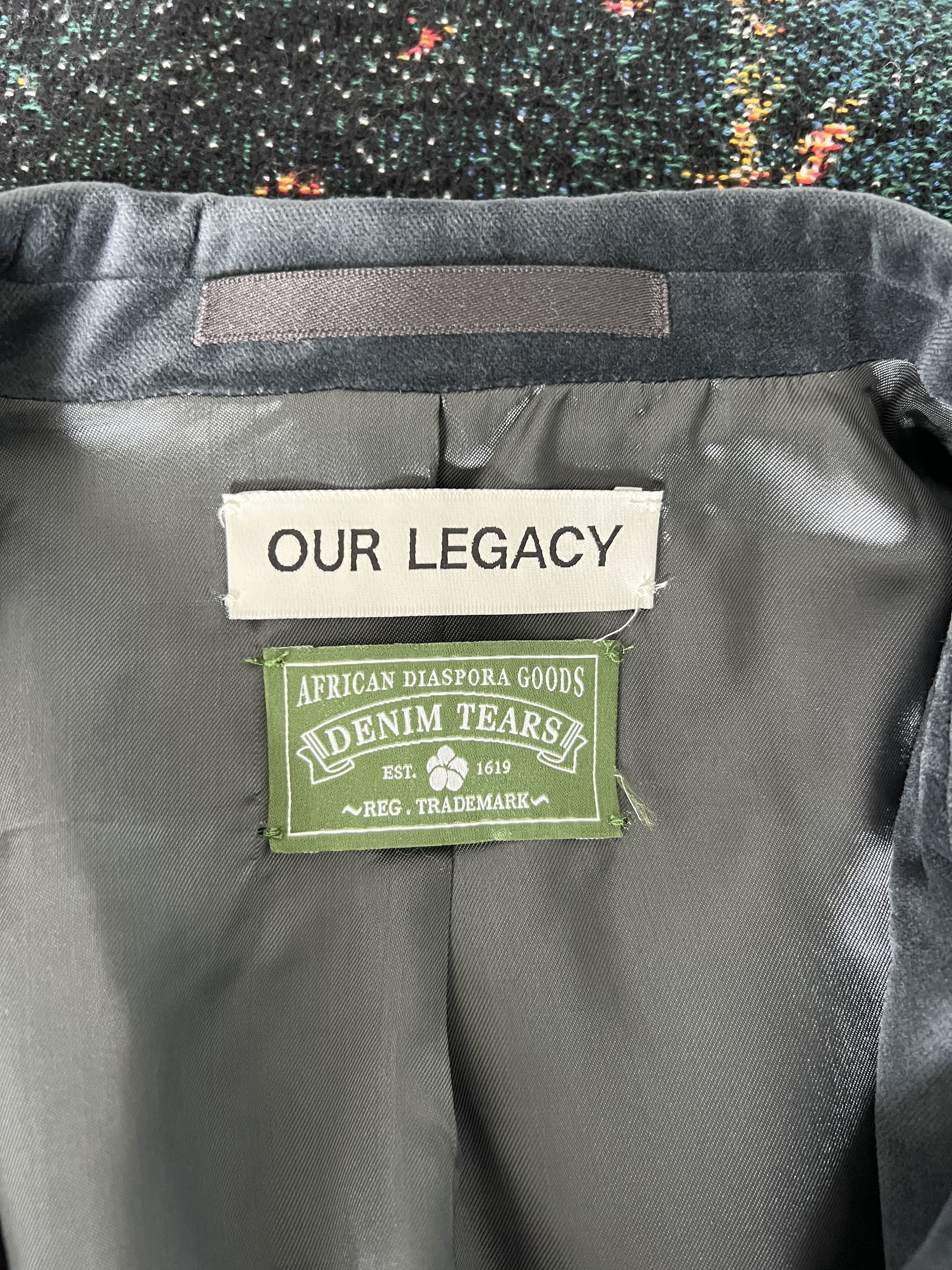 DENIM TEARS × Our Legacy Denim Tears Our Legacy Tavern Blazer in Midnight Velvet Size US XL / EU 56 / 4 - 8 Thumbnail