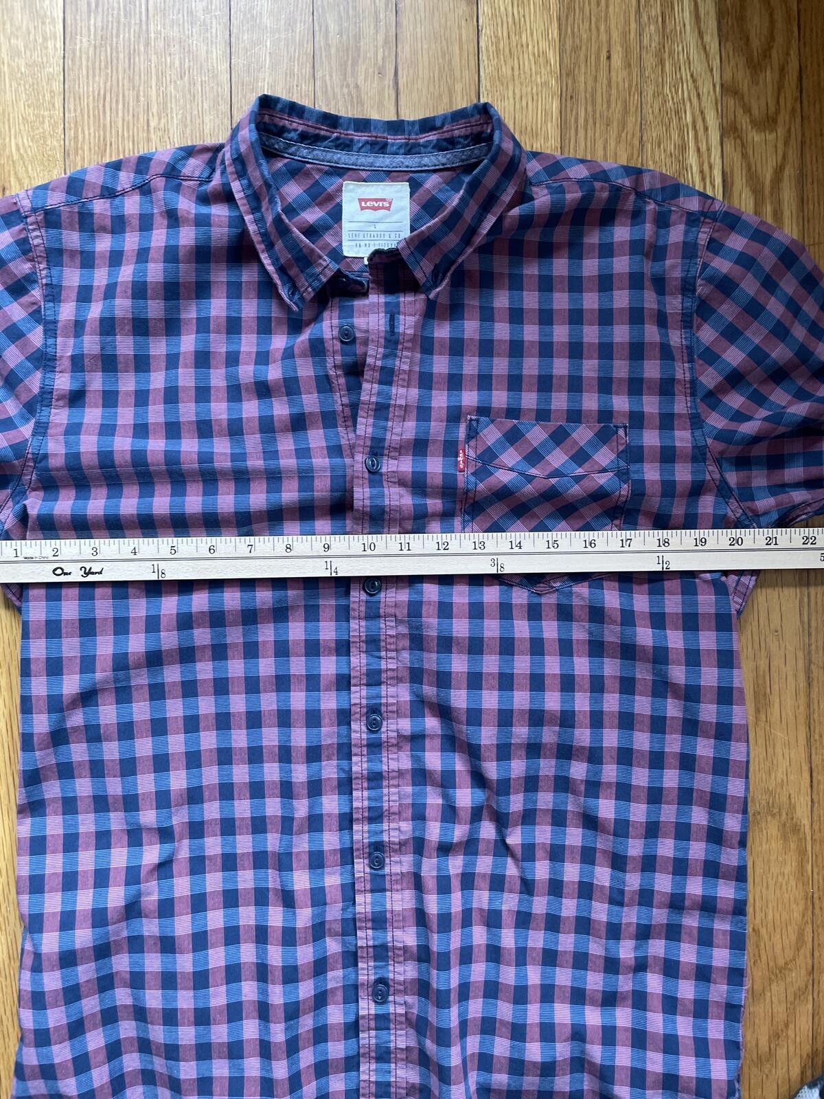 Levi's Levi's Men's Short Sleeve Red Blue Checkered Shirt Large Size US L / EU 52-54 / 3 - 4 Thumbnail