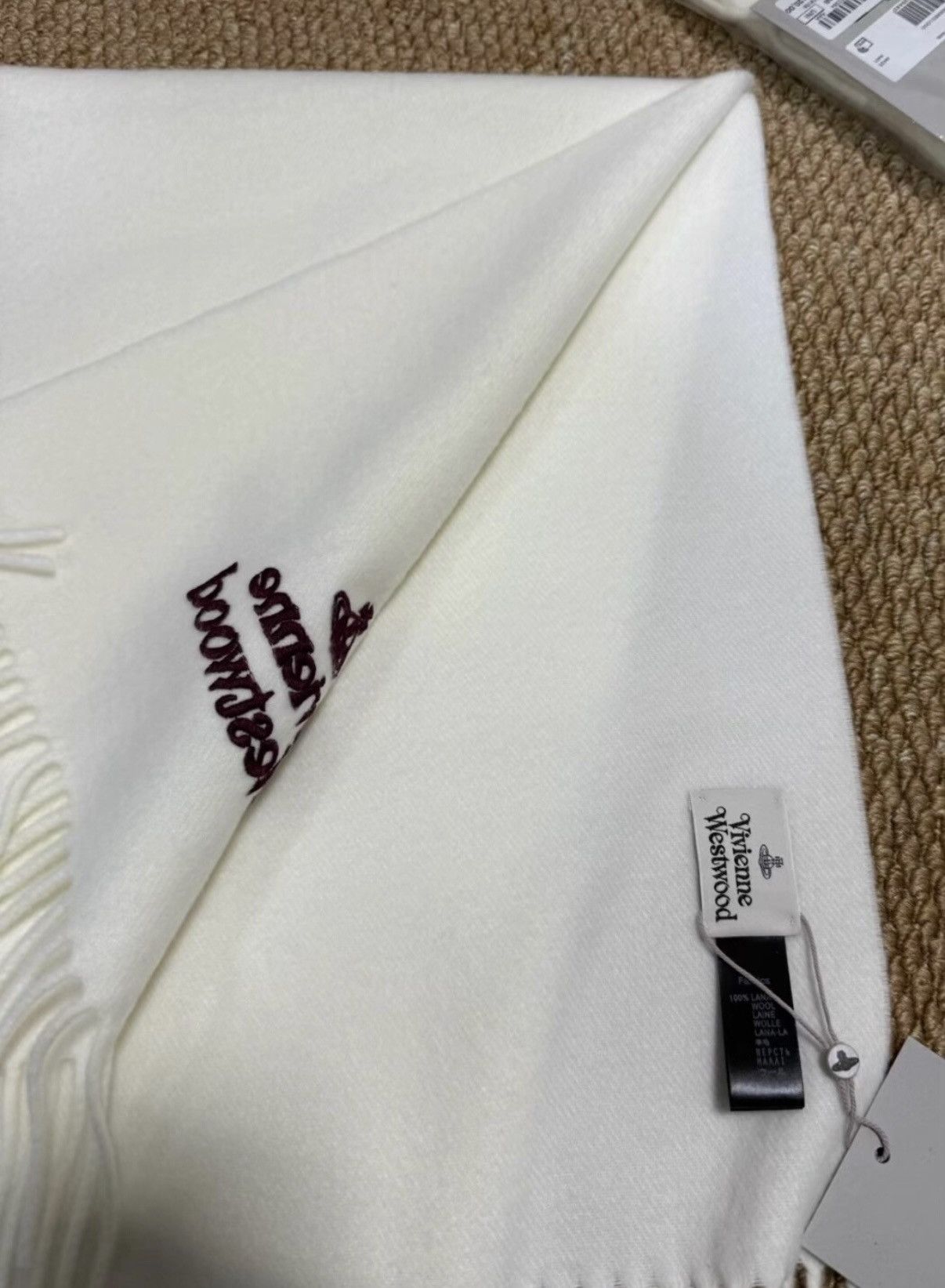 Vivienne Westwood Vivienne Westwood Off-White Cashmere Scarf Size ONE SIZE - 6 Thumbnail