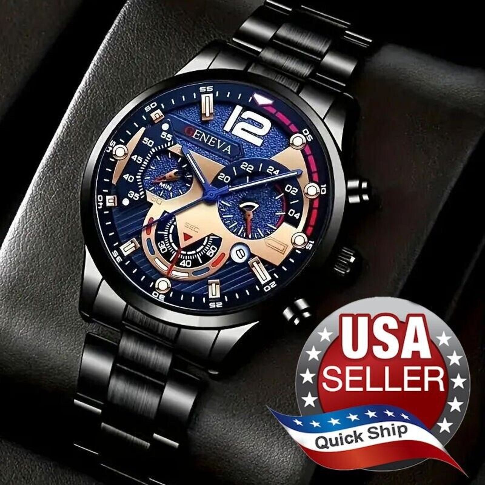Other Men's Wrist Watch •Black Case •Blue Dial • Chronograph Style Size ONE SIZE - 1 Thumbnail