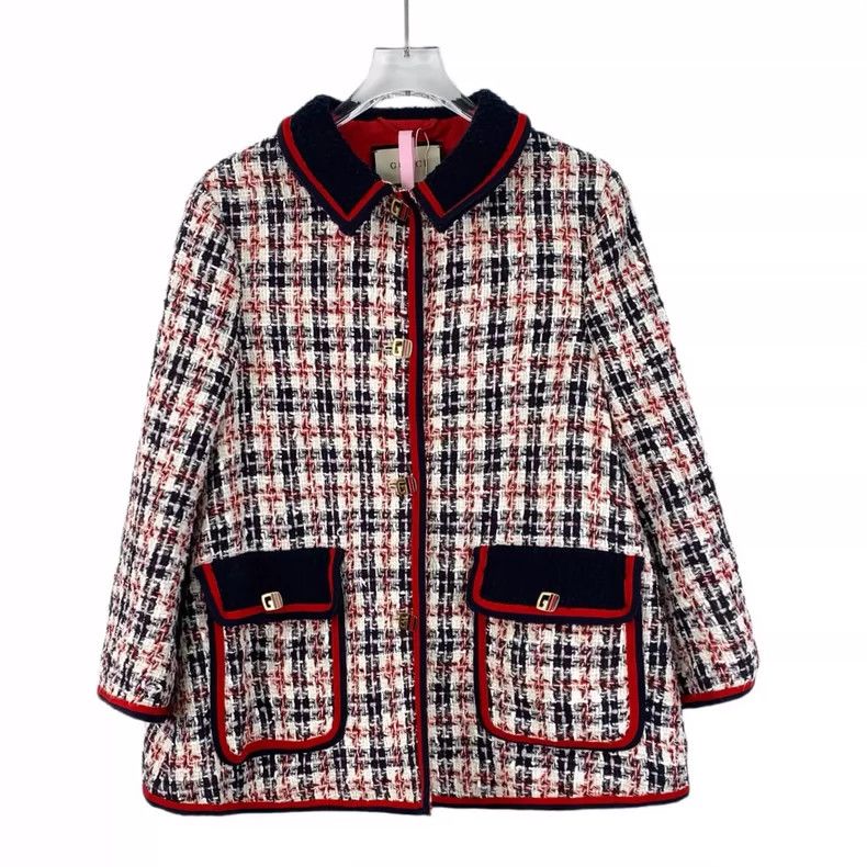 Gucci Gucci Color-blocked plaid gold buckle cotton woven small fr Size M / US 6-8 / IT 42-44 - 1 Thumbnail