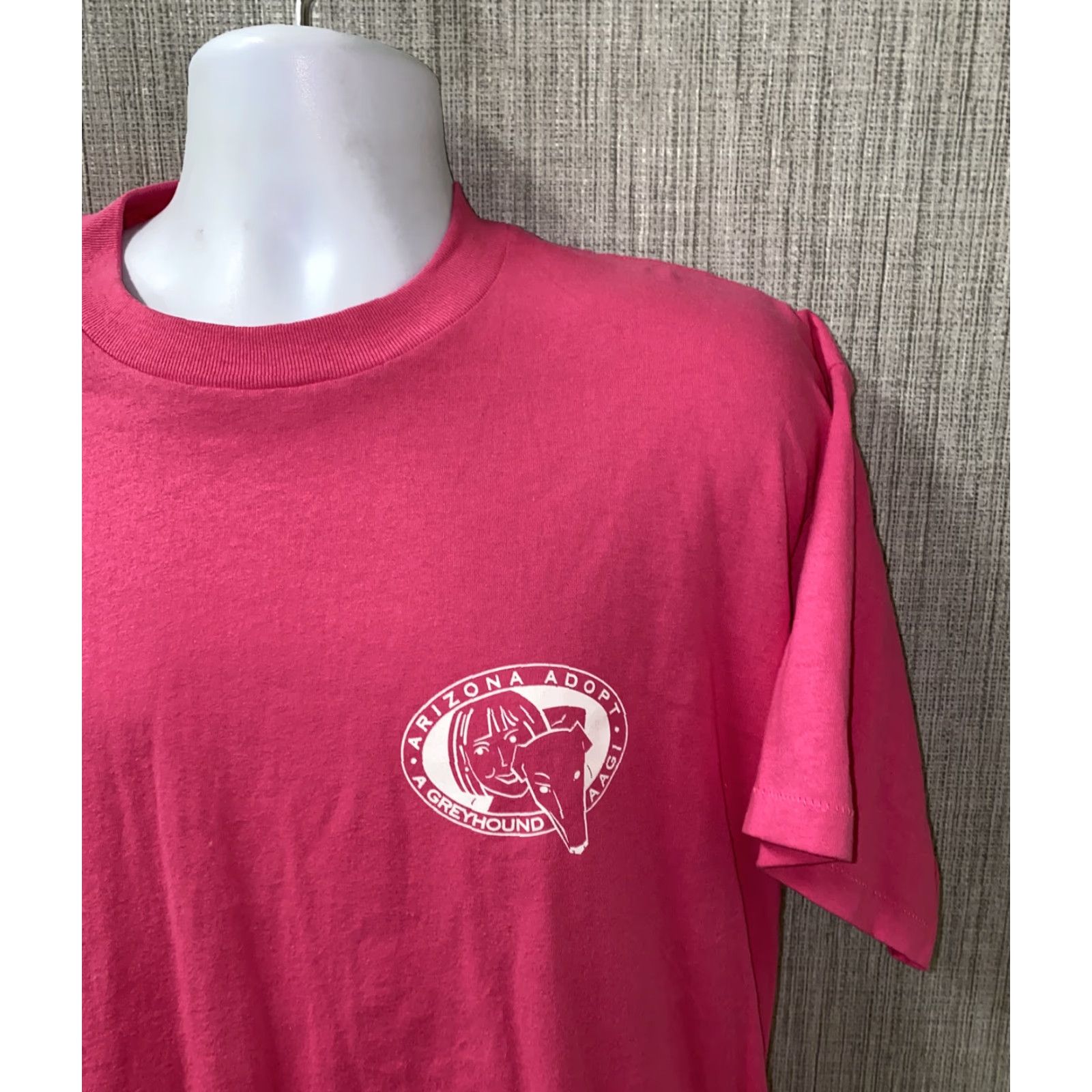 Vintage VINTAGE Oneita Power-T Mens Pink Short Sleeve AZ Dog Adoption T-Shirt XL Size US XL / EU 56 / 4 - 3 Thumbnail
