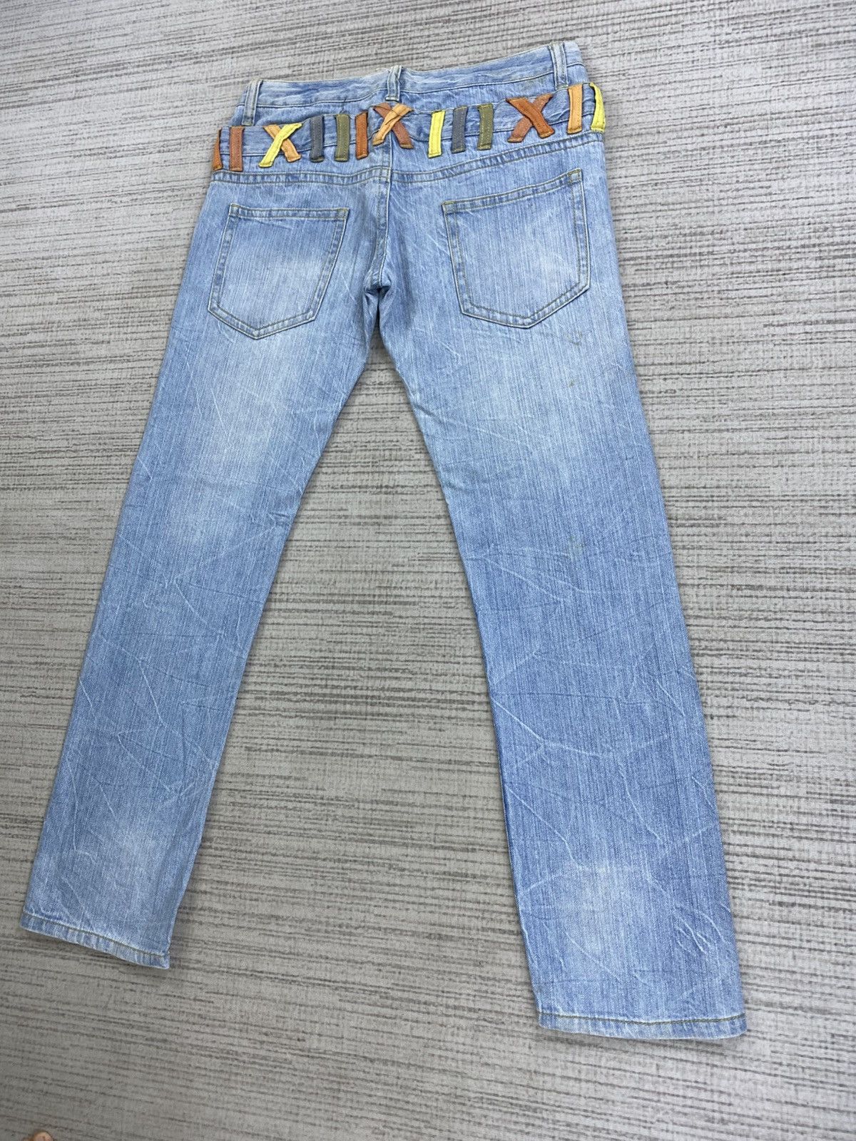 Japanese Brand Vintage Wonderland Double Waist Patchwork Denim Pants Size US 32 / EU 48 - 6 Thumbnail