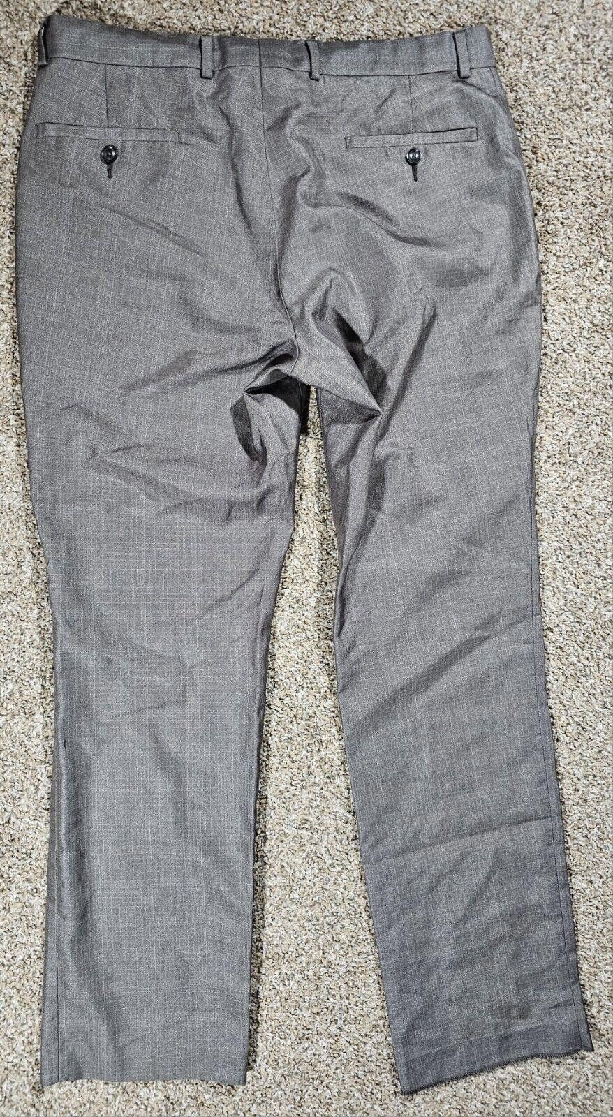 Designer Billy London Pants 36X32 Gray Straight Leg Slacks HEM OUT Size US 36 / EU 52 - 7 Thumbnail
