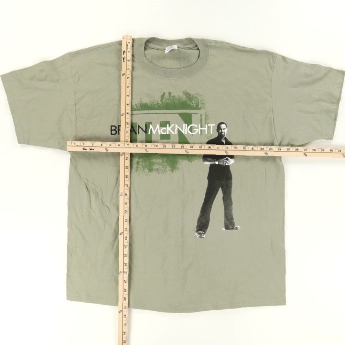 Anvil VINTAGE Anvil T-Shirt Main Brian McKnight Green 2XL Mens Shirt VTG Size US XXL / EU 58 / 5 - 3 Thumbnail